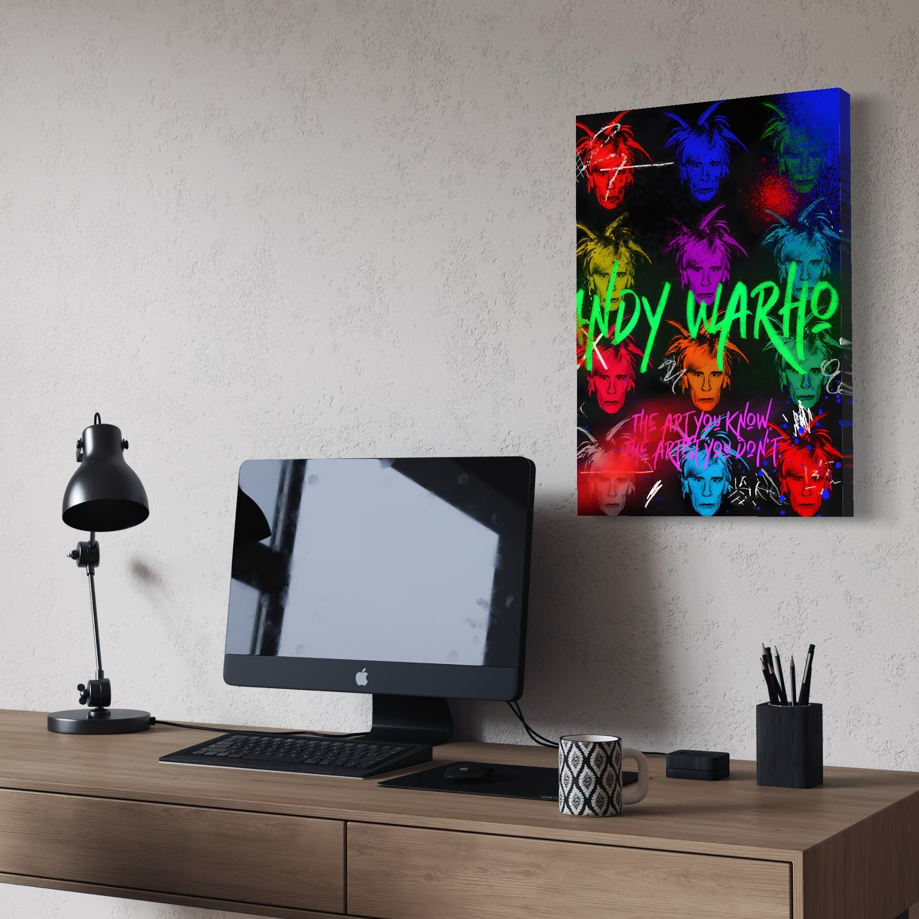 Tablou Canvas Premium LuxCanva® C1112, Painting Of Andy Warhol , Culori, Artist, Andy Warhol, Painting, Living Room, Office, Relaxare, Culori Vibrante