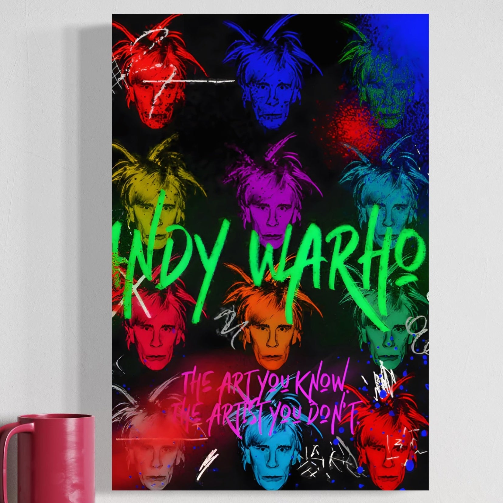 Tablou Canvas Premium LuxCanva® C1112, Painting Of Andy Warhol , Culori, Artist, Andy Warhol, Painting, Living Room, Office, Relaxare, Culori Vibrante