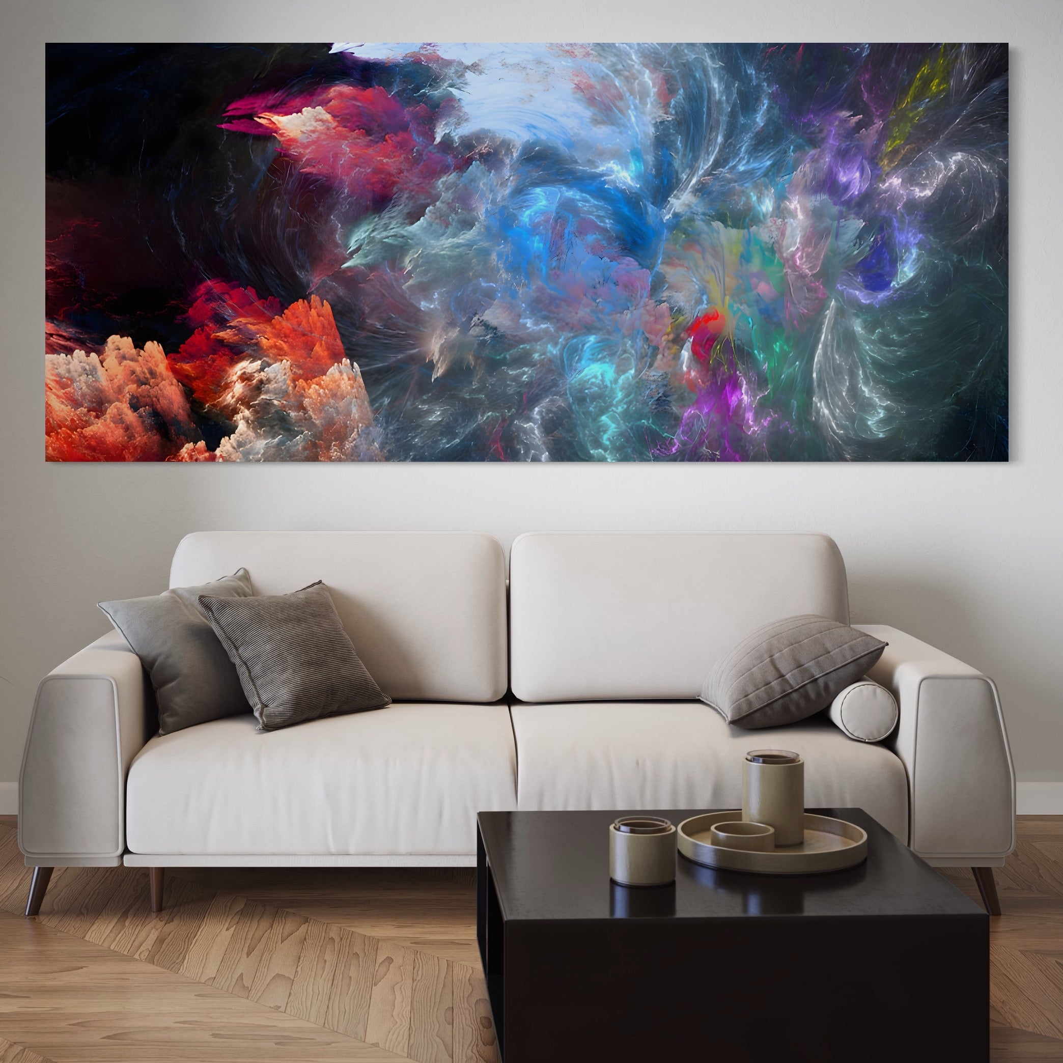 Tablou Canvas Premium LuxCanva® A1185, Colorful Cosmos , Colorat, Spatiu, Dormitor Abstract, Culori Vibrante