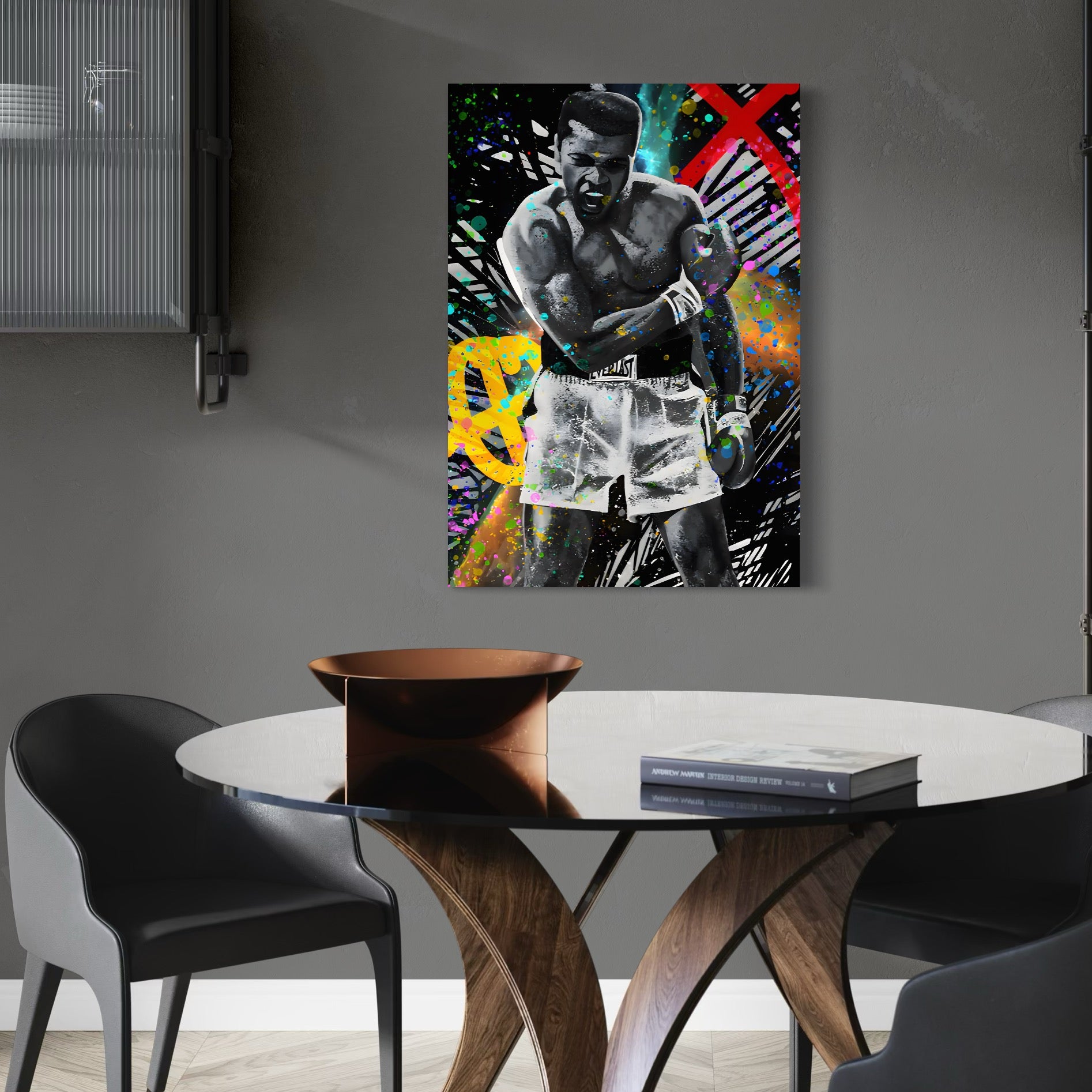 Tablou Canvas Premium LuxCanva® C1114, Marele Muhammad Ali , Culori, Muhammad Ali, Sportiv, GOAT, Game Room, Bar, Relaxare, Culori Vibrante