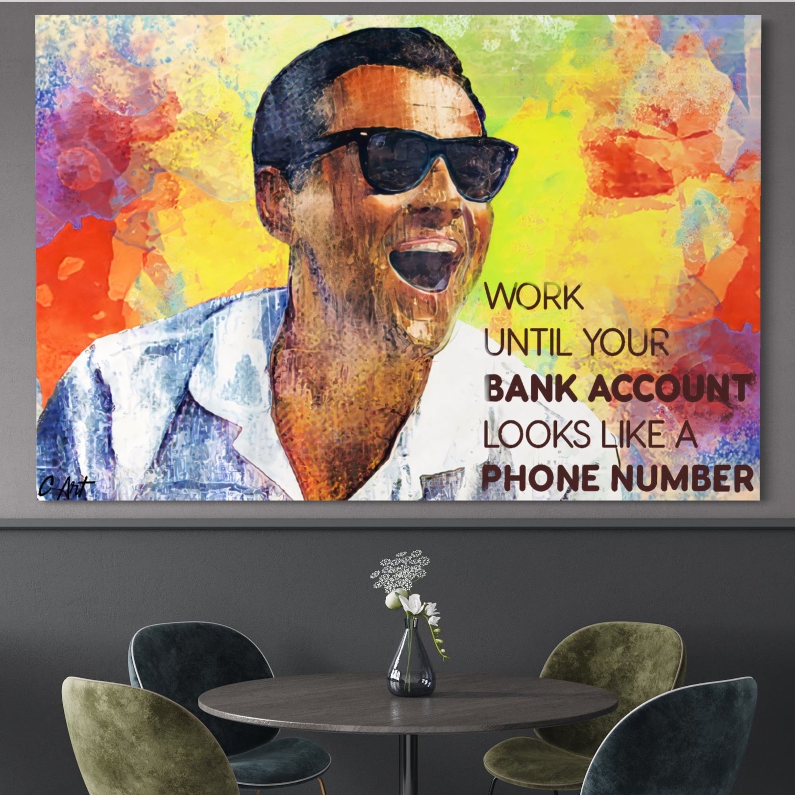 Tablou Canvas Premium LuxCanva® A1181, Work , Leo DiCaprio, Birou, Motivational, Culori Vibrante