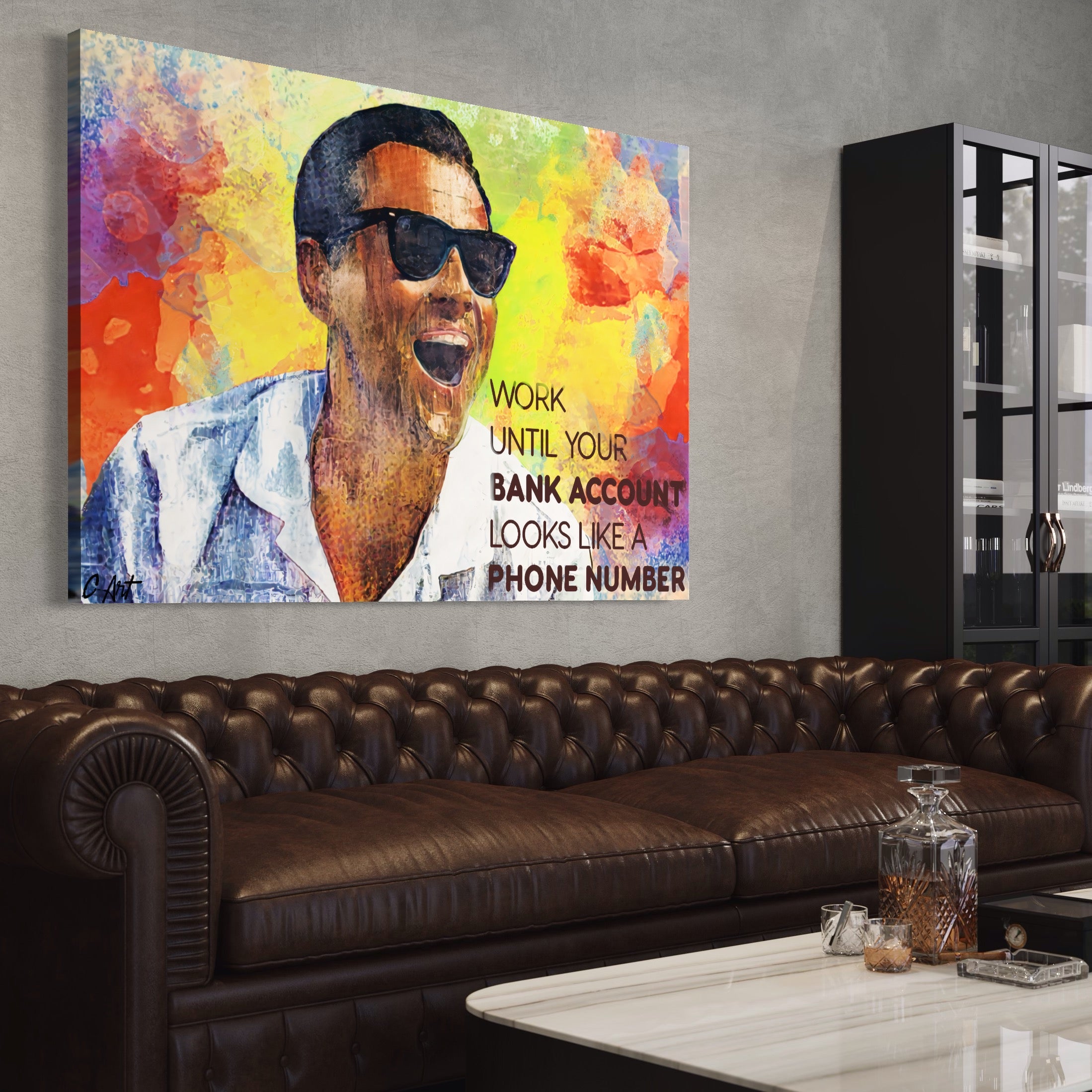 Tablou Canvas Premium LuxCanva® A1181, Work , Leo DiCaprio, Birou, Motivational, Culori Vibrante