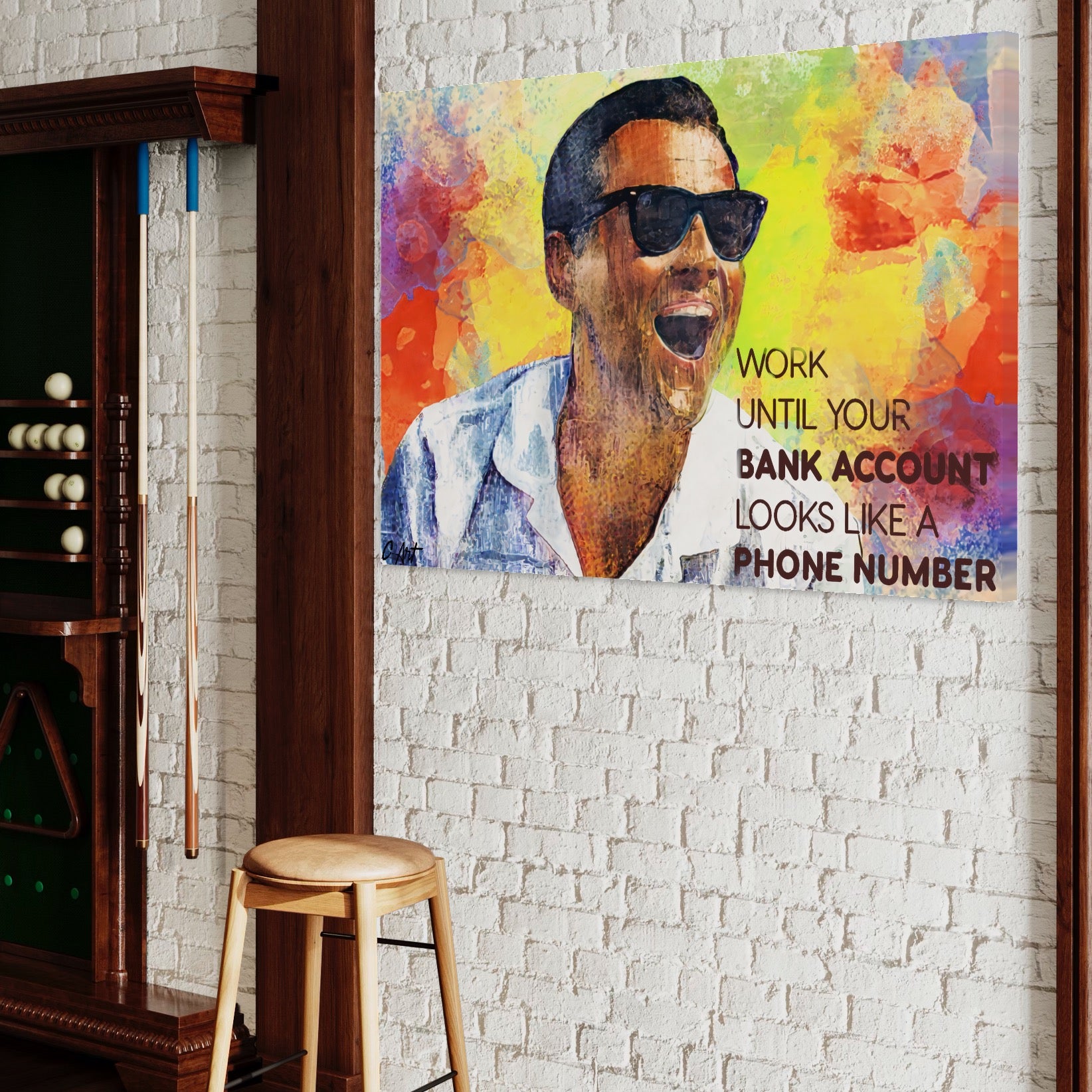 Tablou Canvas Premium LuxCanva® A1181, Work , Leo DiCaprio, Birou, Motivational, Culori Vibrante