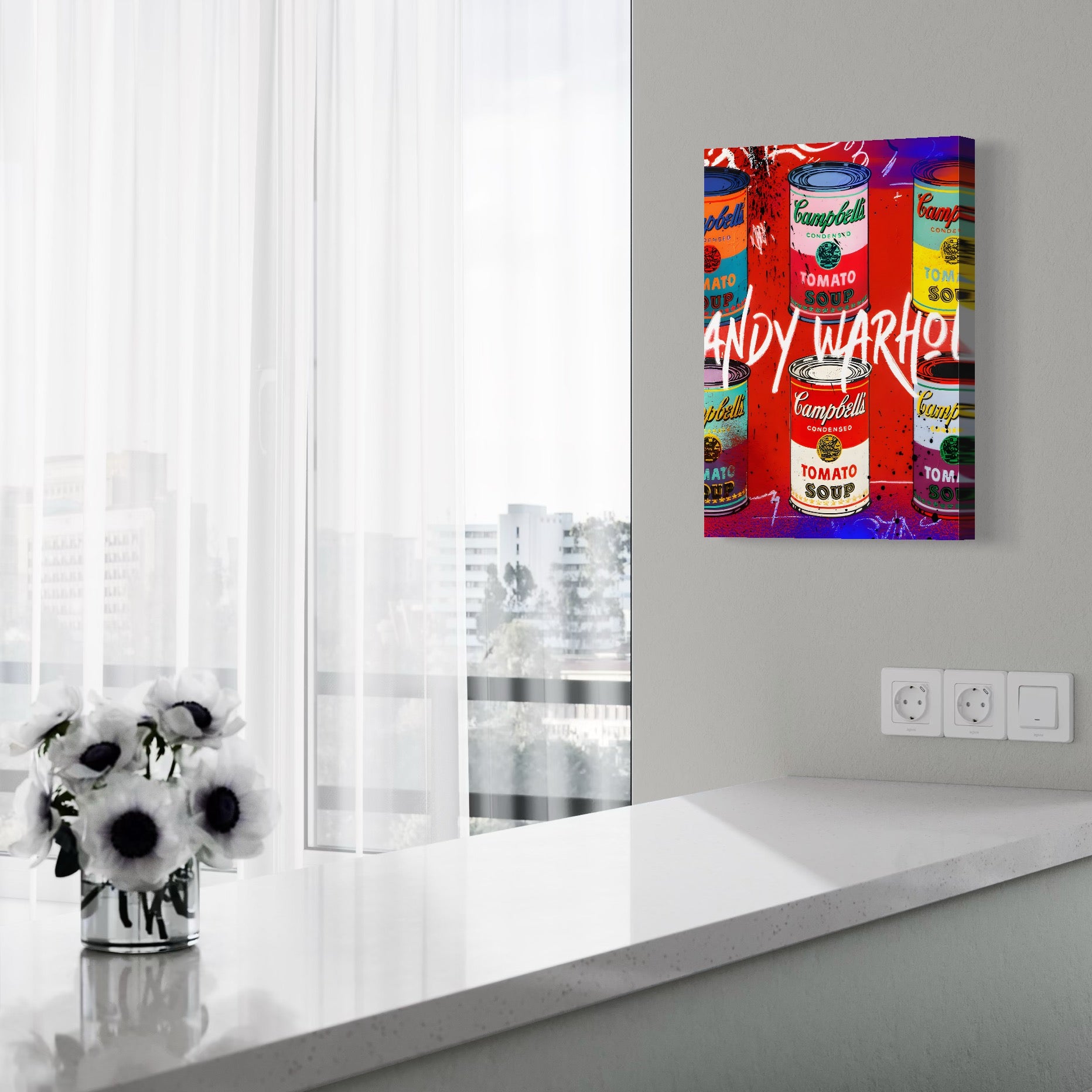 Tablou Canvas Premium LuxCanva® C1119, Painting Of Andy Warhol , Culori, Warhol, Paint, Different, Game Room, Bar, Relaxare, Culori Vibrante