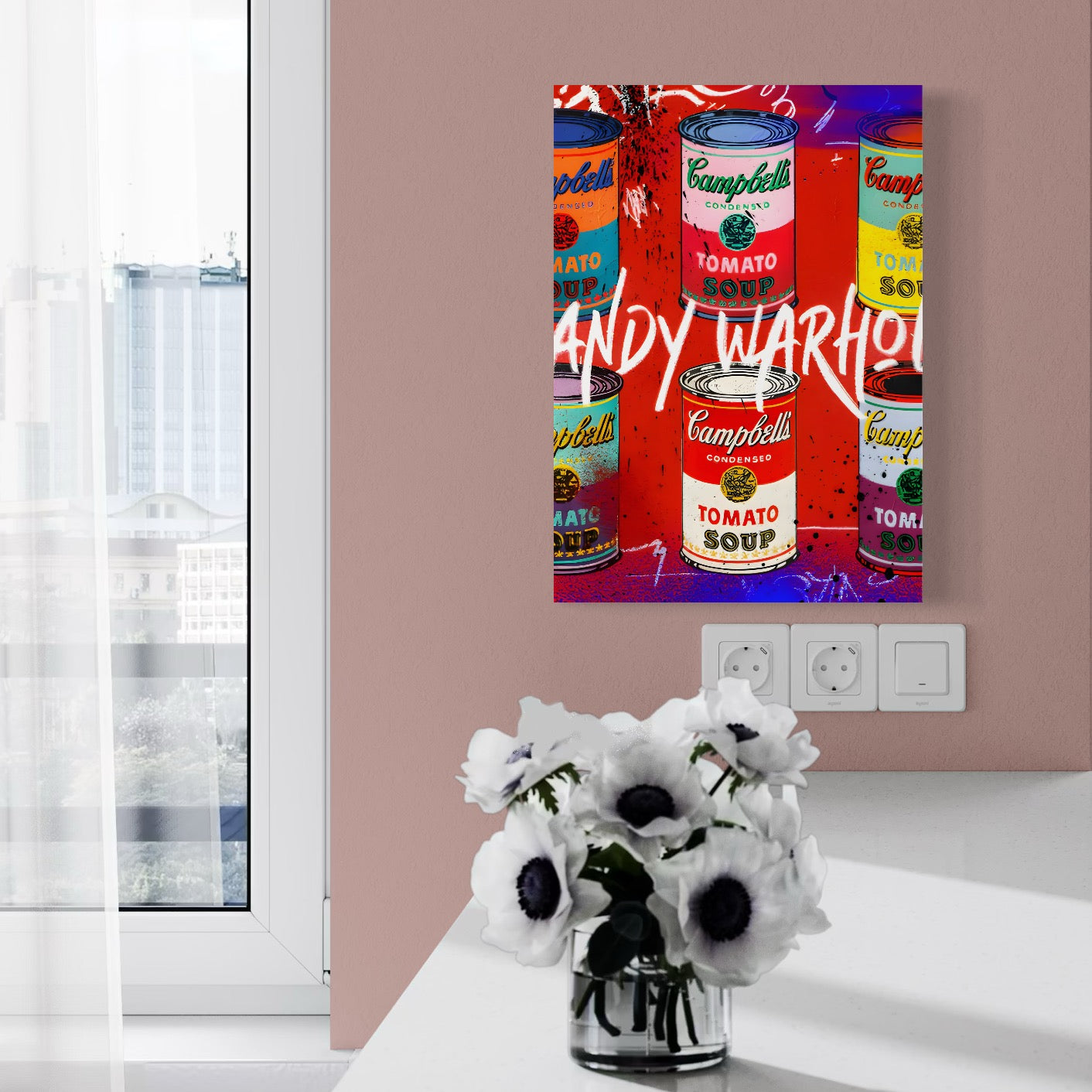 Tablou Canvas Premium LuxCanva® C1119, Painting Of Andy Warhol , Culori, Warhol, Paint, Different, Game Room, Bar, Relaxare, Culori Vibrante