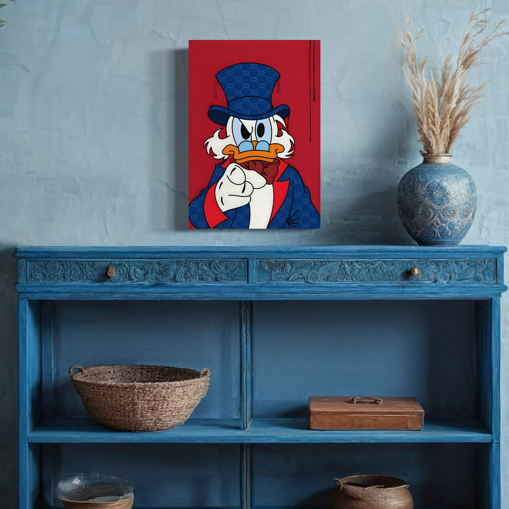 Tablou Canvas Premium, LuxCanva® C1120, Serious Scrooge, Culor, Scrooge, Cartoon Character, Different, Game Room, Bar, Relaxare, Culori Vibrante