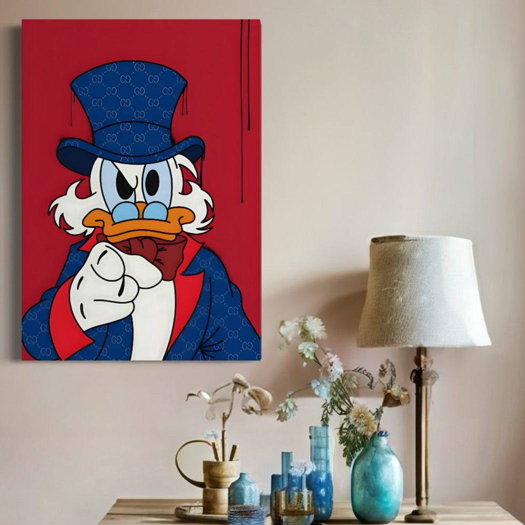 Tablou Canvas Premium, LuxCanva® C1120, Serious Scrooge, Culor, Scrooge, Cartoon Character, Different, Game Room, Bar, Relaxare, Culori Vibrante