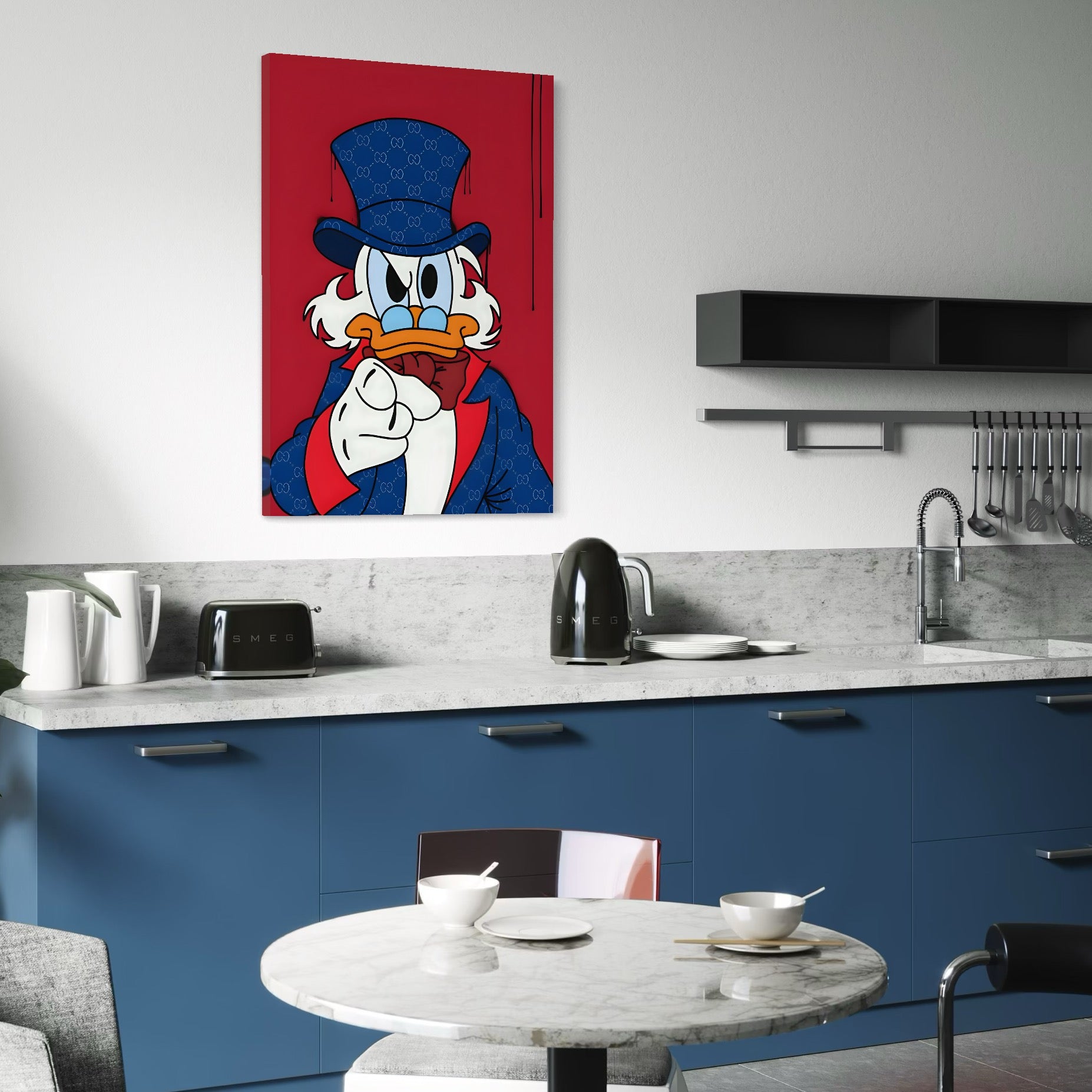 Tablou Canvas Premium, LuxCanva® C1120, Serious Scrooge, Culor, Scrooge, Cartoon Character, Different, Game Room, Bar, Relaxare, Culori Vibrante