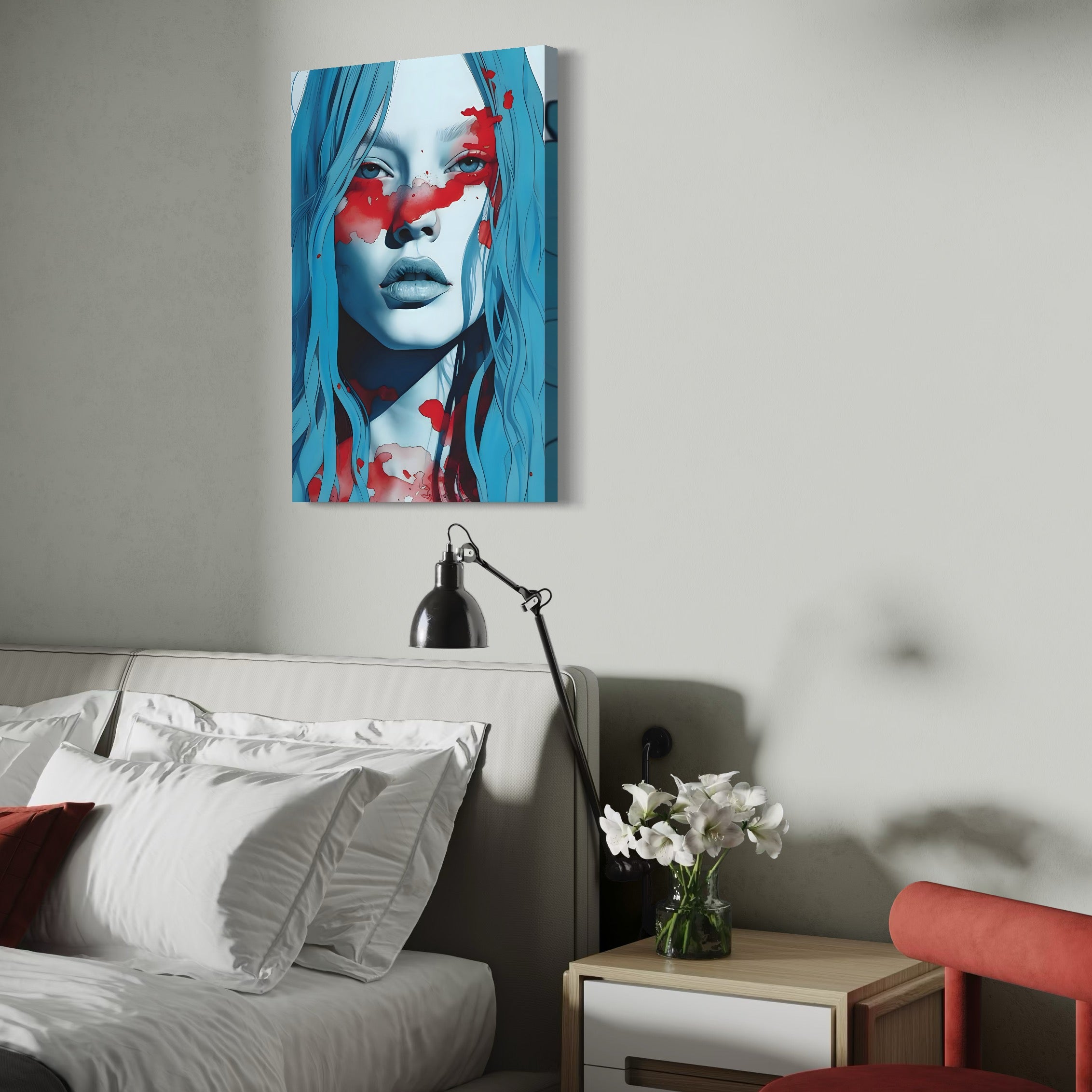 Tablou Canvas Premium LuxCanva® C1122, Beauiful Girl Portrait , Culor, Girl, Expression, Beautiful, Living Room, Bedroom, Relaxare, Culori Vibrante