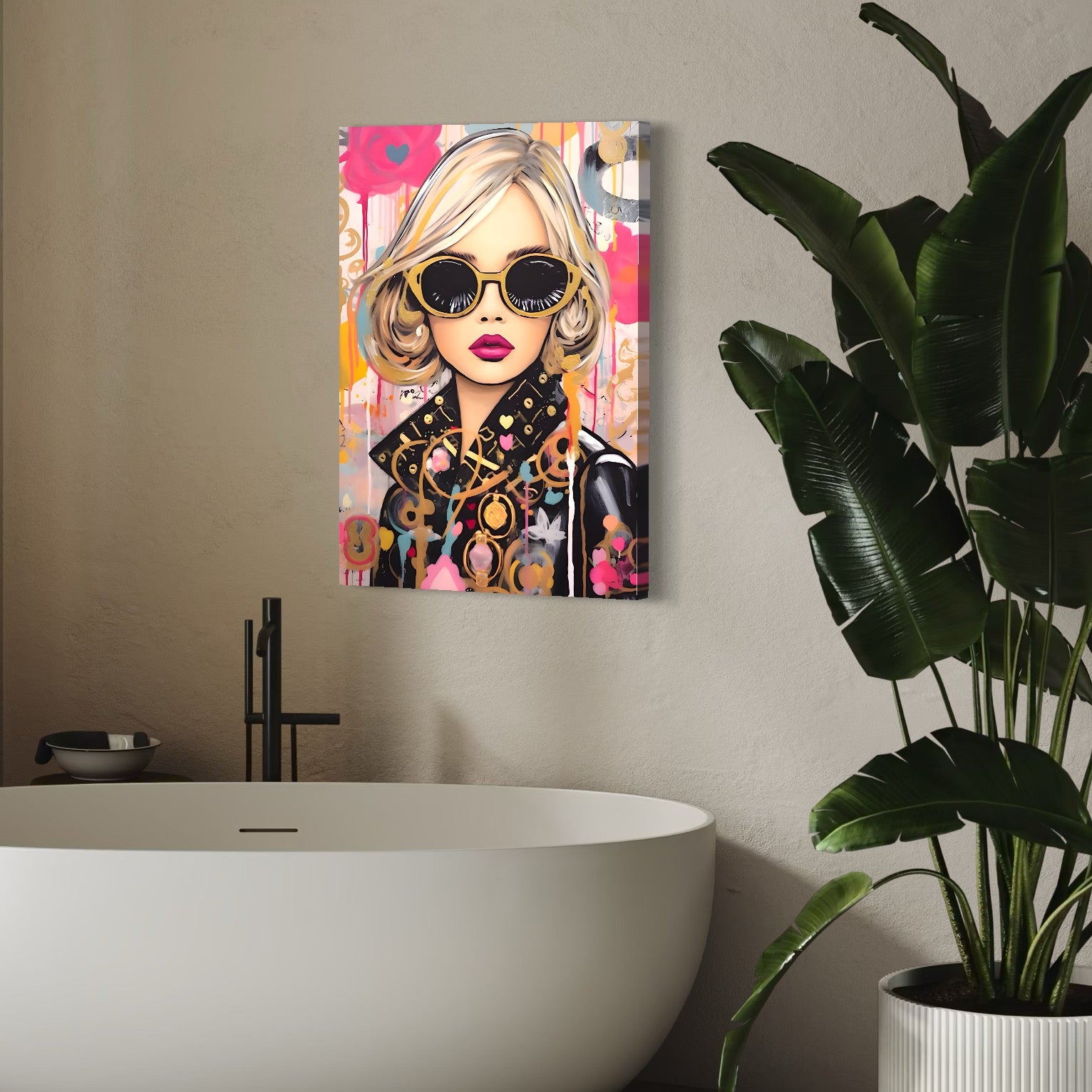 Tablou Canvas Premium LuxCanva® C1123, Fashion Girl Portrait , Culor, Girl, Fashion, Beautiful, Living Room, Bedroom, Relaxare, Culori Vibrante