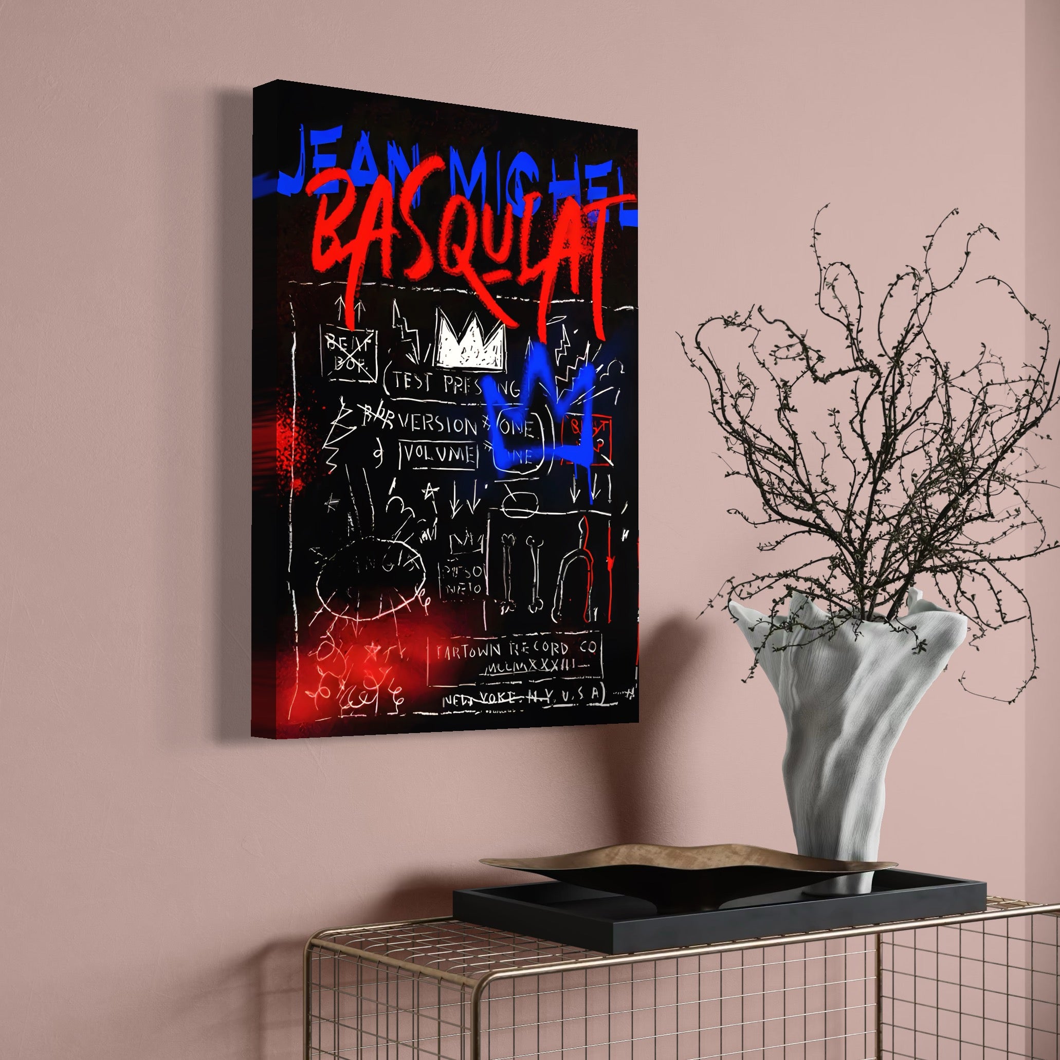 Tablou Canvas Premium LuxCanva® C1124, Basquiat Pop Art Painting , Culor, Pop Art, Jean Michel Basquiat, Living Room, Bar, Relaxare, Culori Vibrante