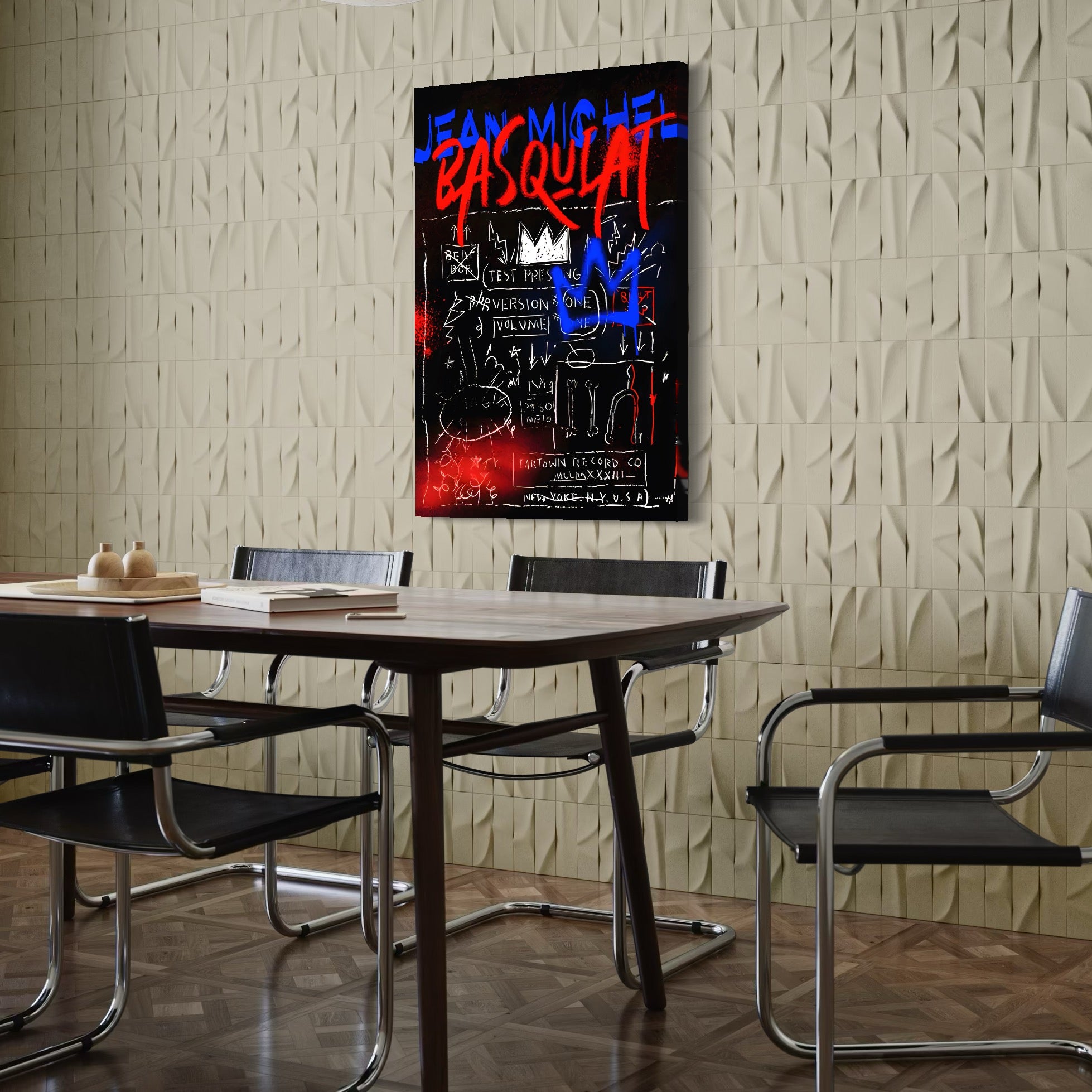 Tablou Canvas Premium LuxCanva® C1124, Basquiat Pop Art Painting , Culor, Pop Art, Jean Michel Basquiat, Living Room, Bar, Relaxare, Culori Vibrante