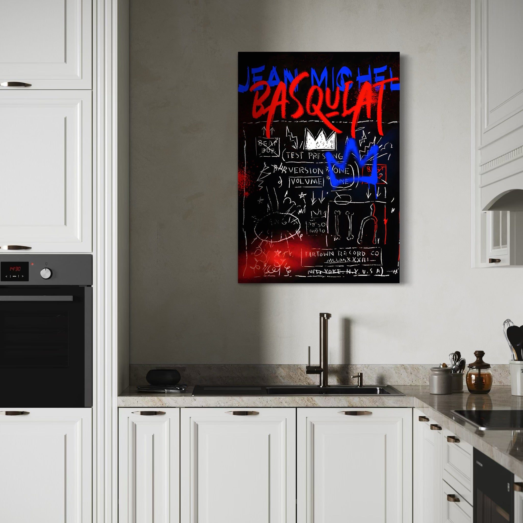 Tablou Canvas Premium LuxCanva® C1124, Basquiat Pop Art Painting , Culor, Pop Art, Jean Michel Basquiat, Living Room, Bar, Relaxare, Culori Vibrante