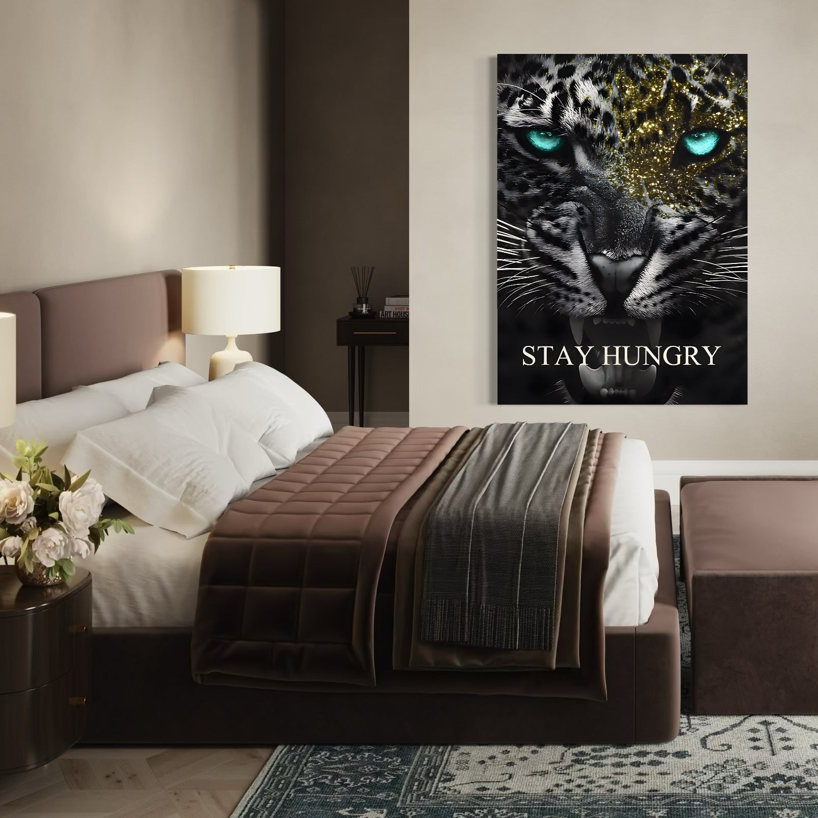 Tablou Canvas Premium LuxCanva® C1125, Scary Lion , Culori, Regele Junglei, Mesaj Motivational, Living Room, Bar, Relaxare, Culori Vibrante