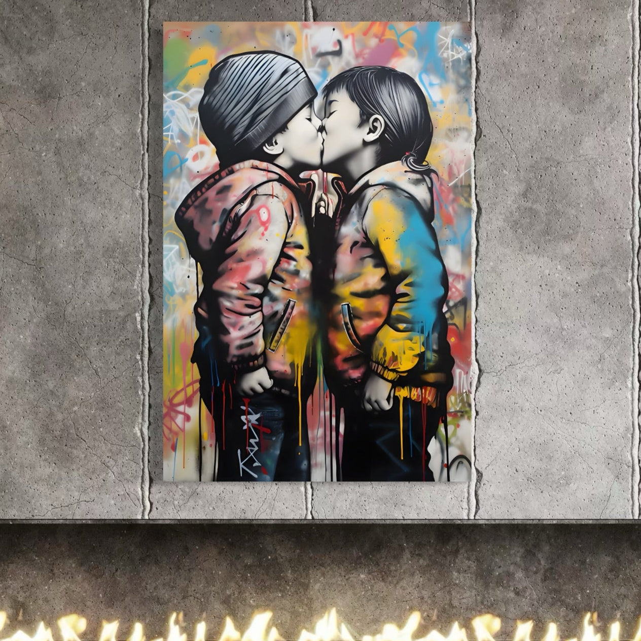 Tablou Canvas Premium LuxCanva® C1127, Inocenta Copiilor , Culori, Dragoste, Sentimente Pure, Living Room, Bar, Relaxare, Culori Vibrante