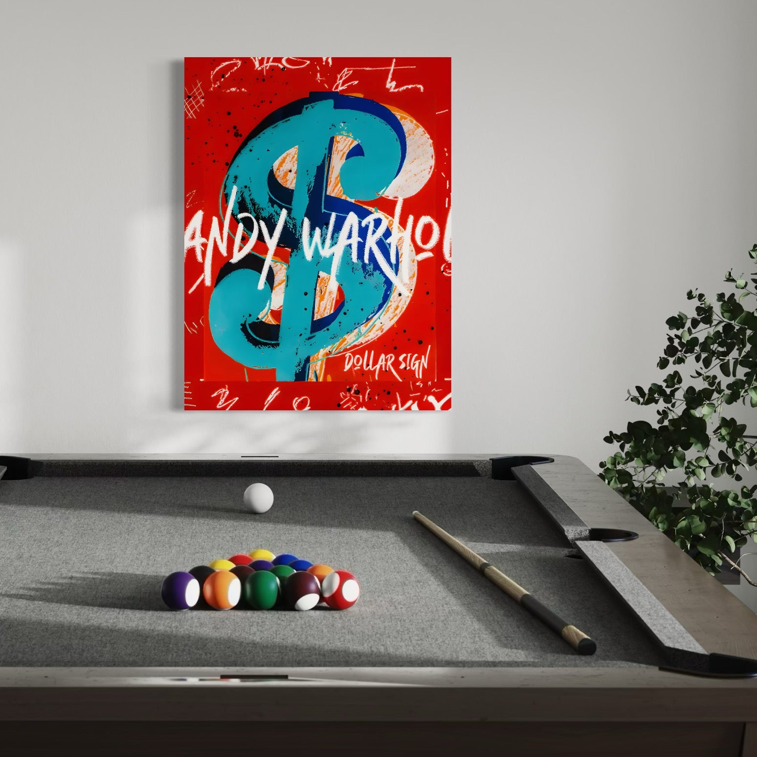 Tablou Canvas Premium LuxCanva® C1129, The Sign Of Power , Culori, Dollar Sign, Warhol, Pop Art, Living Room, Bar, Relaxare, Culori Vibrante