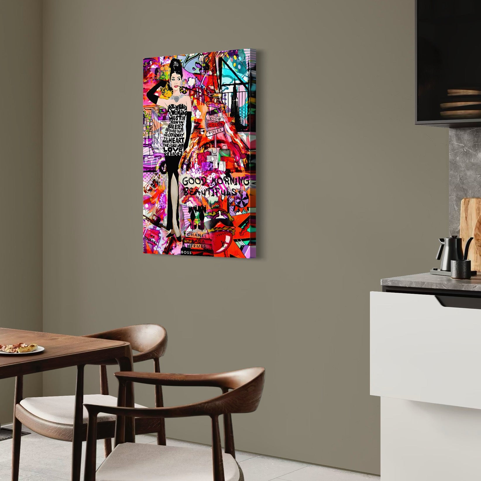 Tablou Canvas Premium LuxCanva® C1133, All About Brands , Culori, Pop Art Painting, Girl, Brands, Living Room, Bar, Relaxare, Culori Vibrante