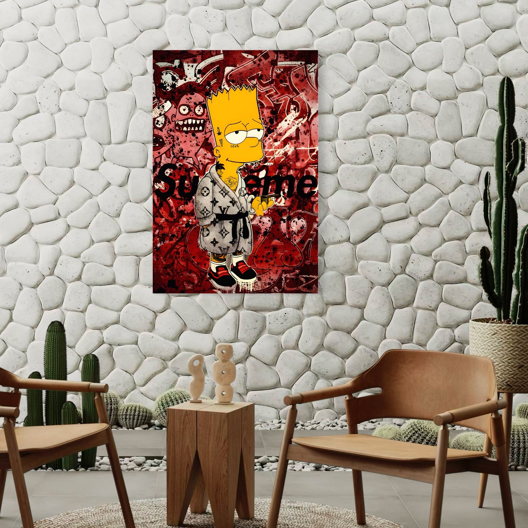 Tablou Canvas Premium LuxCanva® C1138, Smoking Bart , Culori, Cartoons, Simpson, Brands, Living Room, Game Room, Relaxare, Culori Vibrante