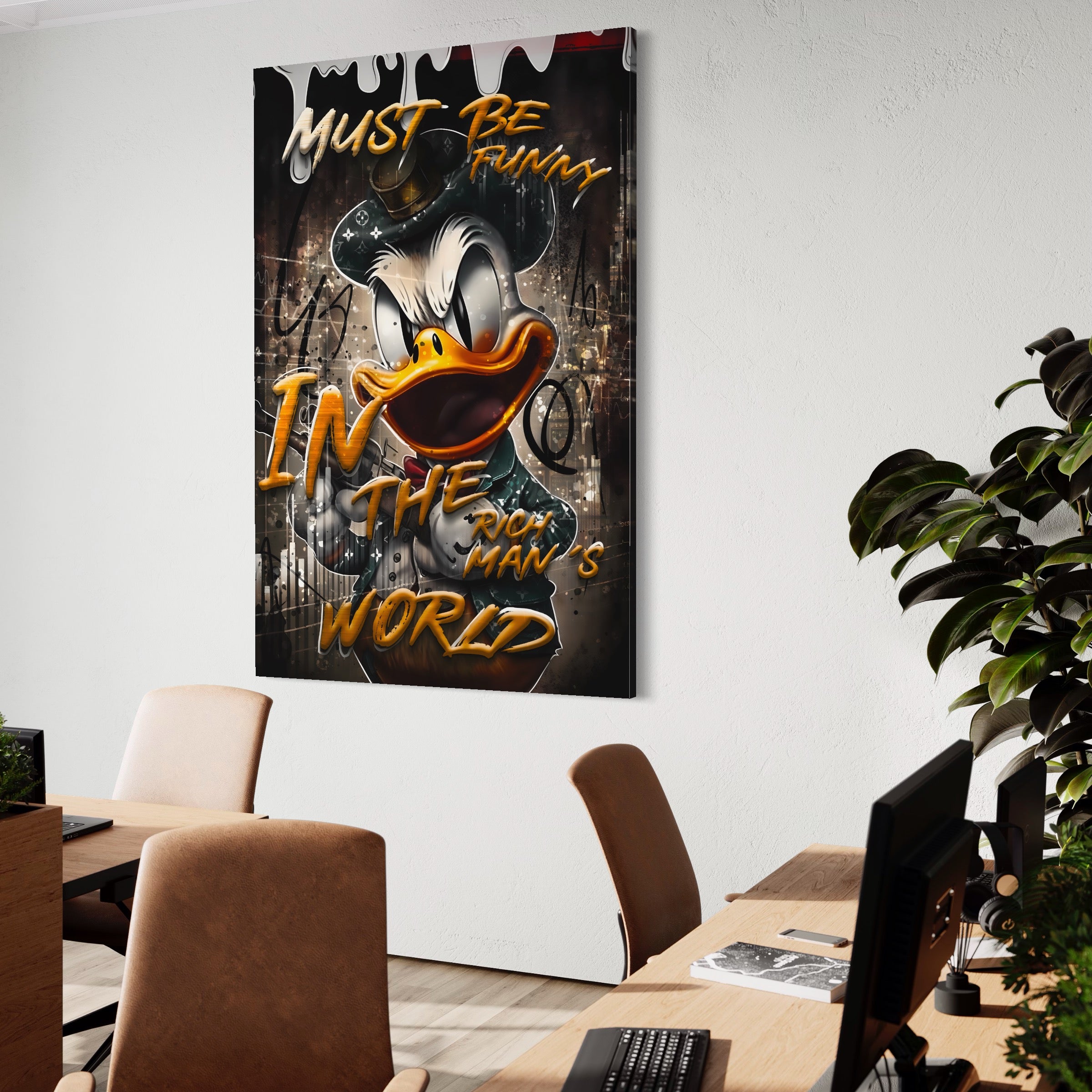 Tablou Canvas Premium LuxCanva® A1169, Must Be Funny , Decorativ, Living, Scrooge McDuck, Desene Animate, Dormitor, Culori Vibrante