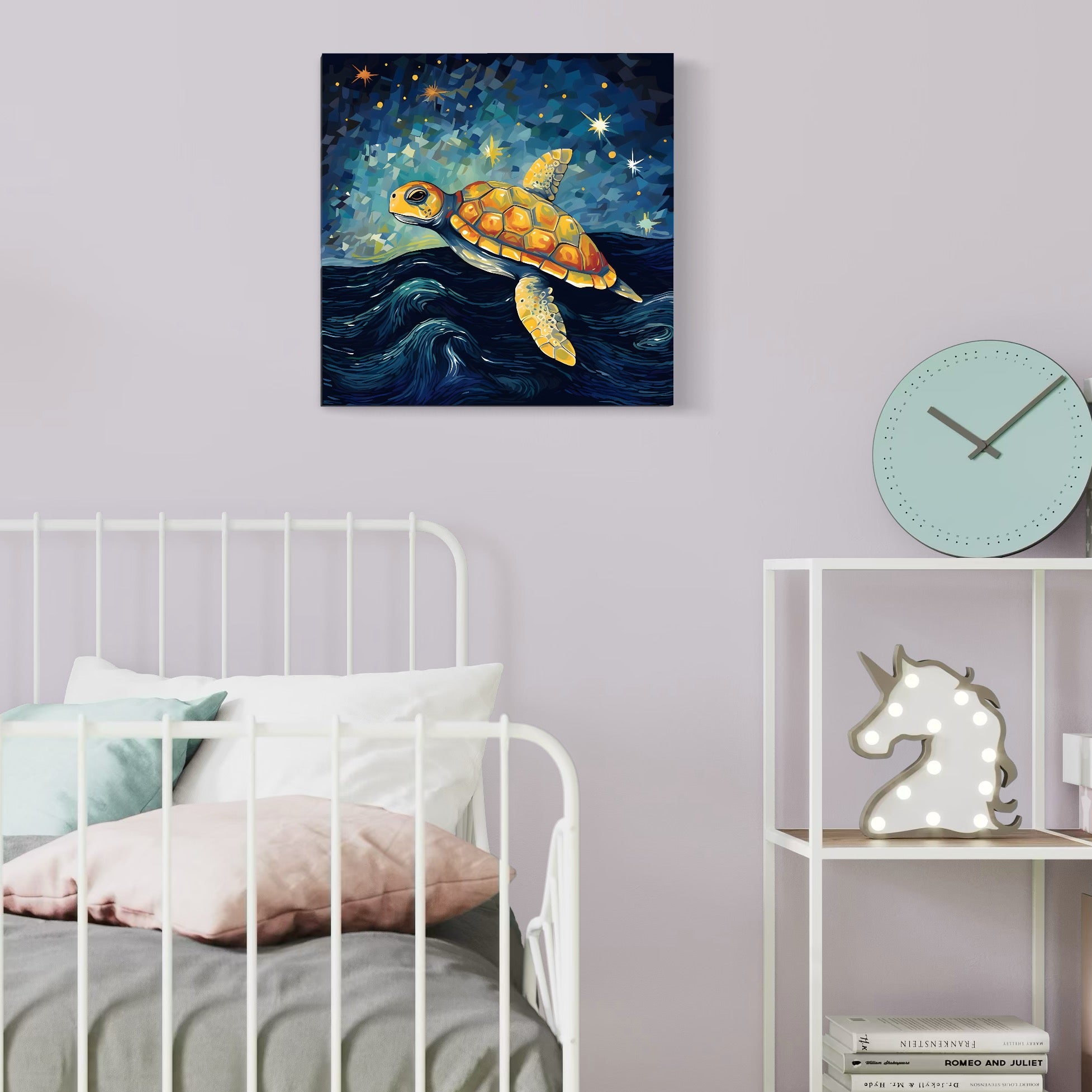 Tablou Canvas Premium LuxCanva® C1144, Turtle In The Ocean , Culori, Water, Swimming, Sky, Living Room, Relaxare, Culori Vibrante