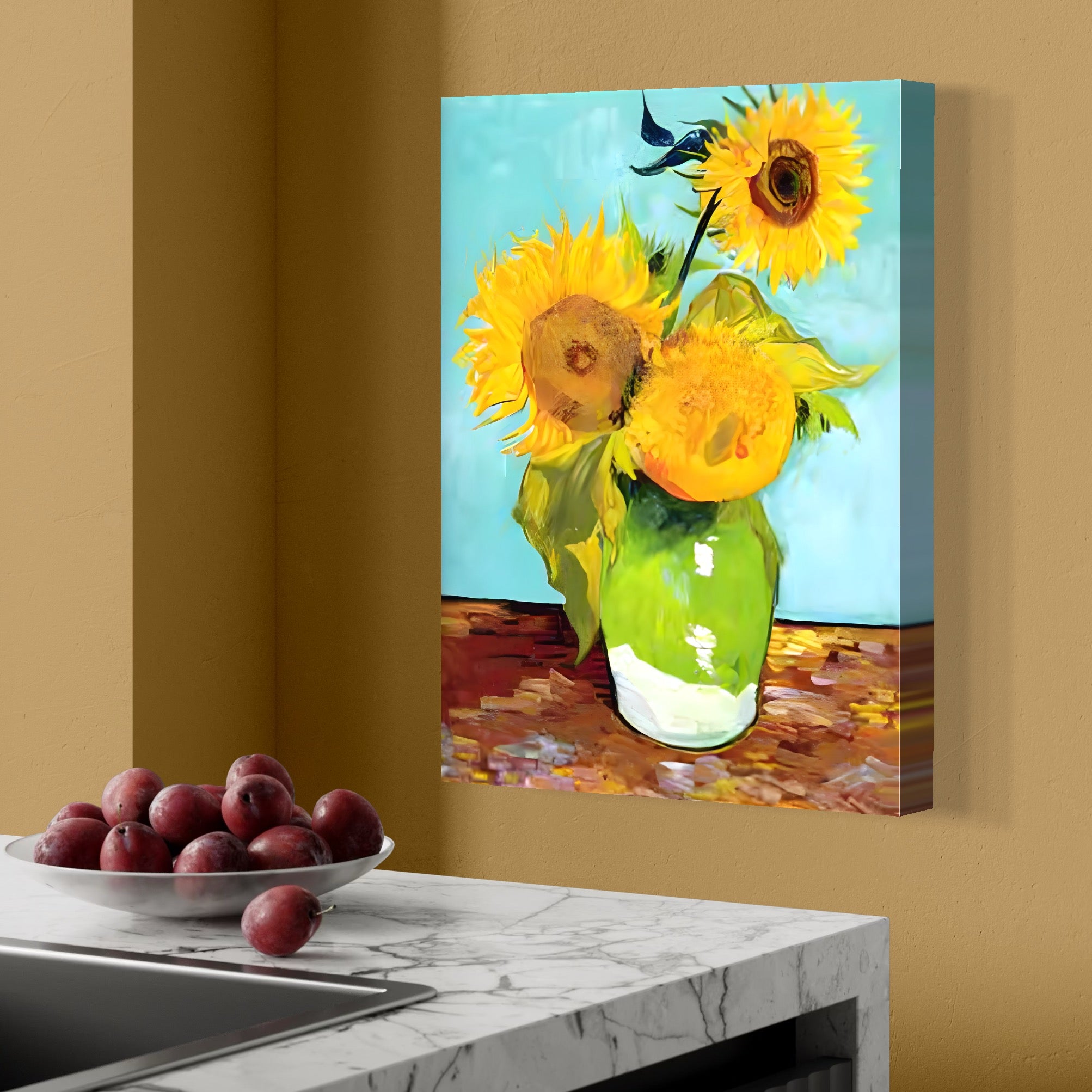 Tablou Canvas Premium LuxCanva® C1146, Vaza Cu Flori ,  Culori, Floarea Soarelui, Birou, Living Room, Relaxare, Culori Vibrante