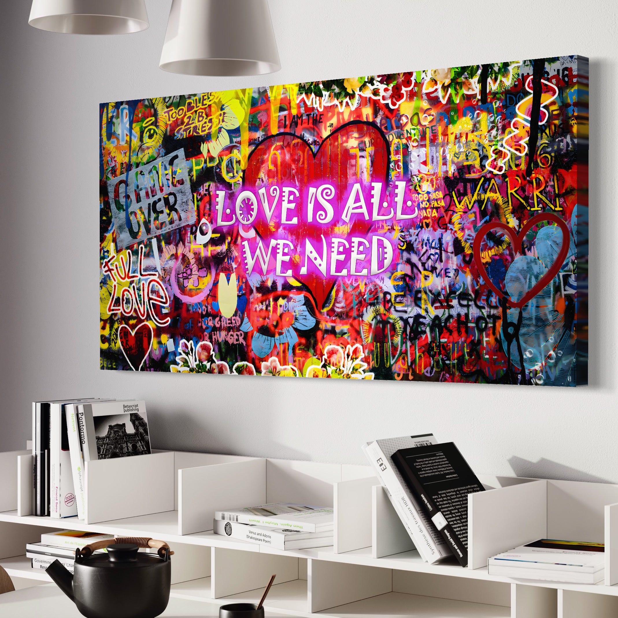 Tablou Canvas Premium LuxCanva® A1157, Love Is All , Iubire, Dragoste, Romantic, Culori Vibrante