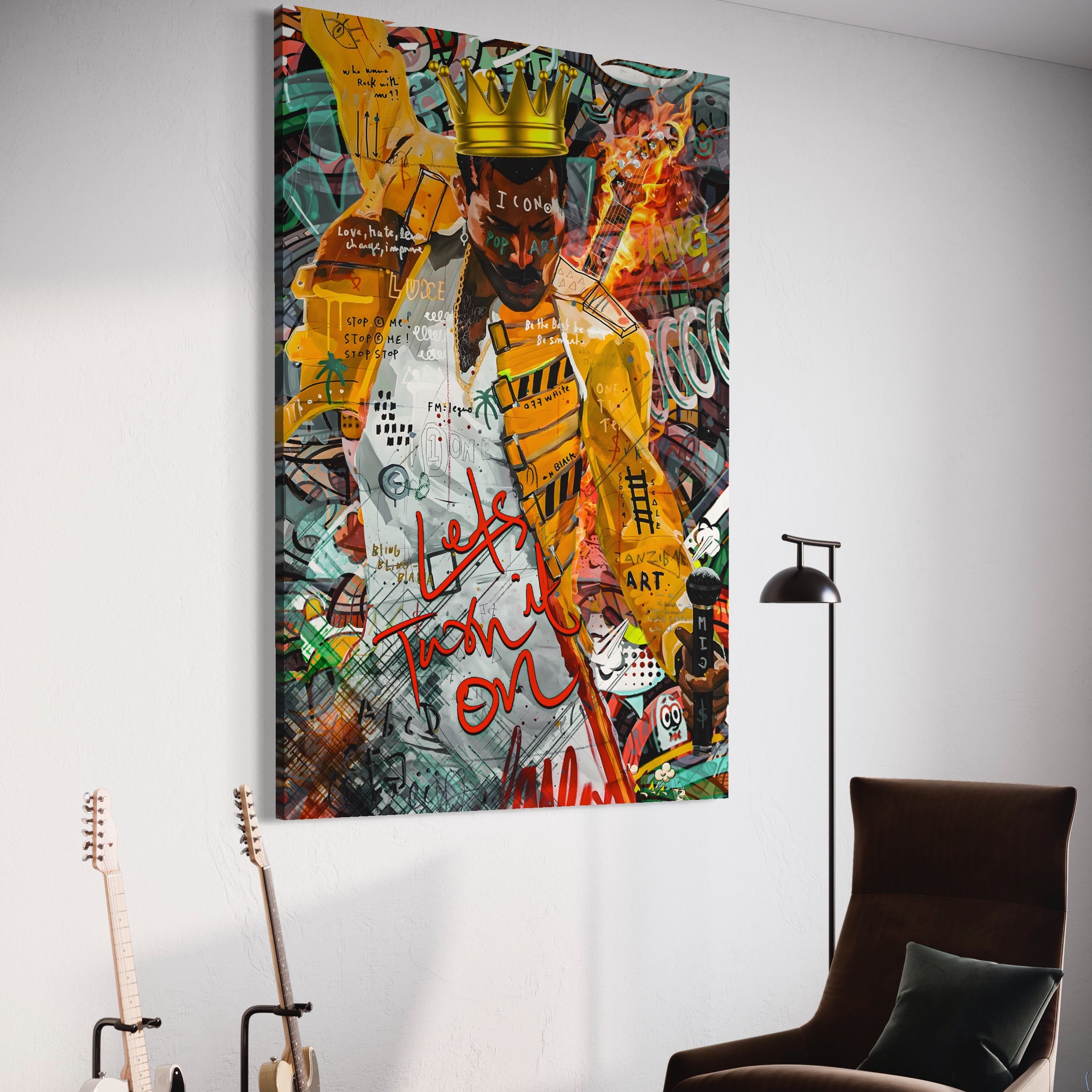 Tablou Canvas Premium LuxCanva® A1156, Freddie Mercury , Rock Queen, Muzician, Cantaret, Artisit, Culori Vibrante