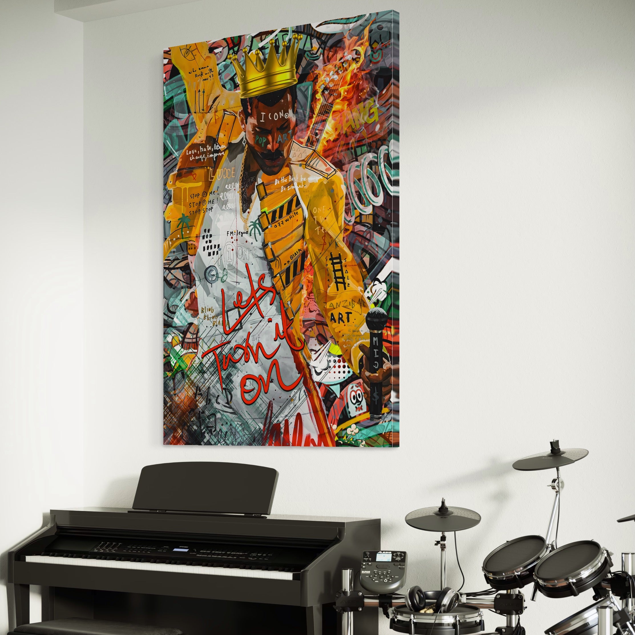 Tablou Canvas Premium LuxCanva® A1156, Freddie Mercury , Rock Queen, Muzician, Cantaret, Artisit, Culori Vibrante