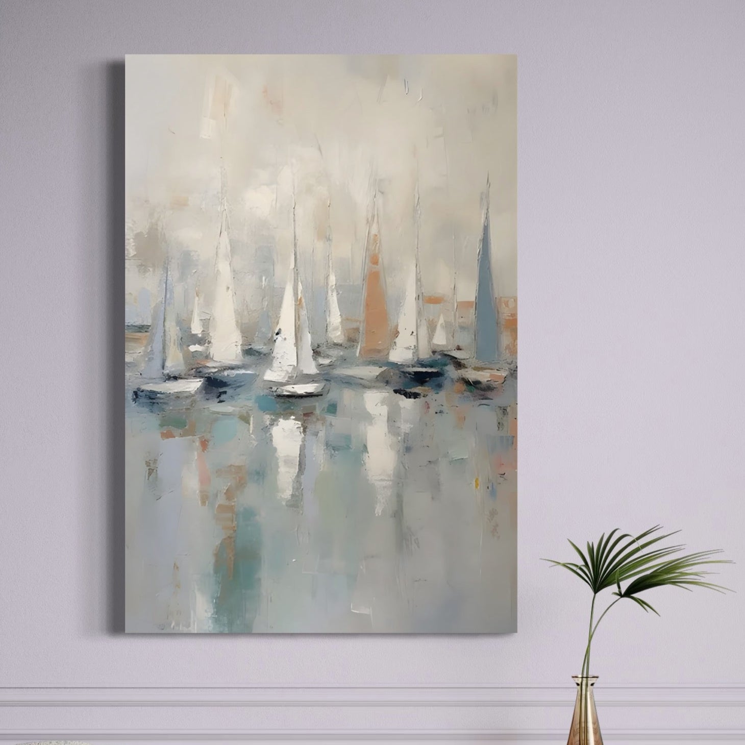 Tablou Canvas Premium LuxCanva® C1154, Ships In The Harbour , Culori, Sea, Travel, Living Room, Bar, Relaxare, Culori Vibrante