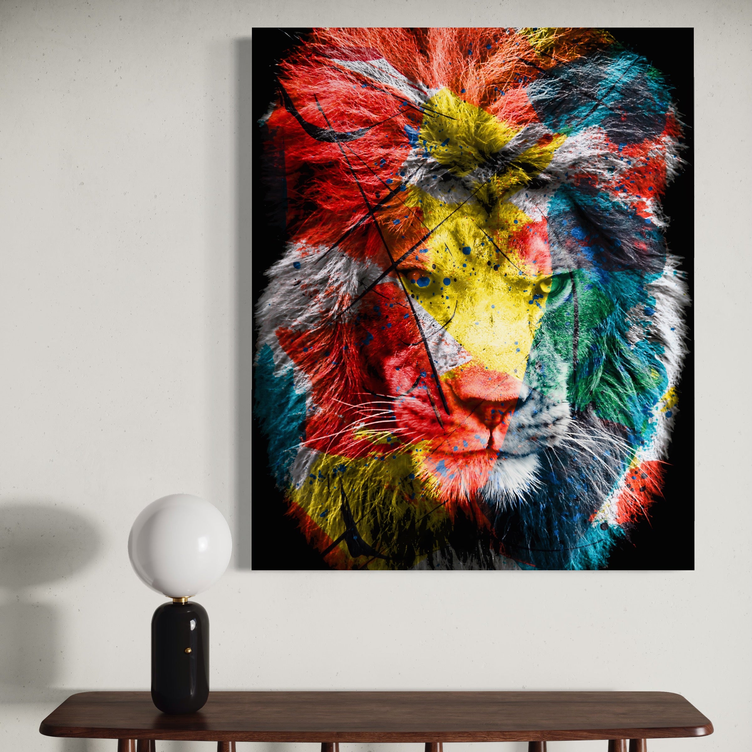 Tablou Canvas Premium LuxCanva® A1147, The King Lion , Animal, Regele Junglei, Multicolor, Culori Vibrante
