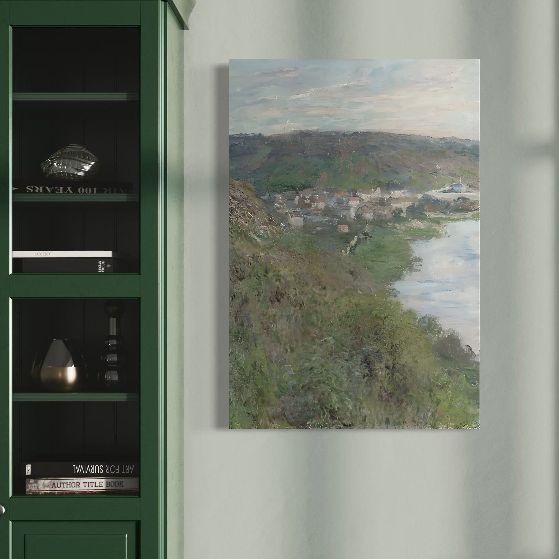 Tablou Canvas Premium LuxCanva® C1155, Wiew Of The Village By Monet , Culori, Sea, Travel, People, Living Room, Bar, Relaxare, Culori Vibrante