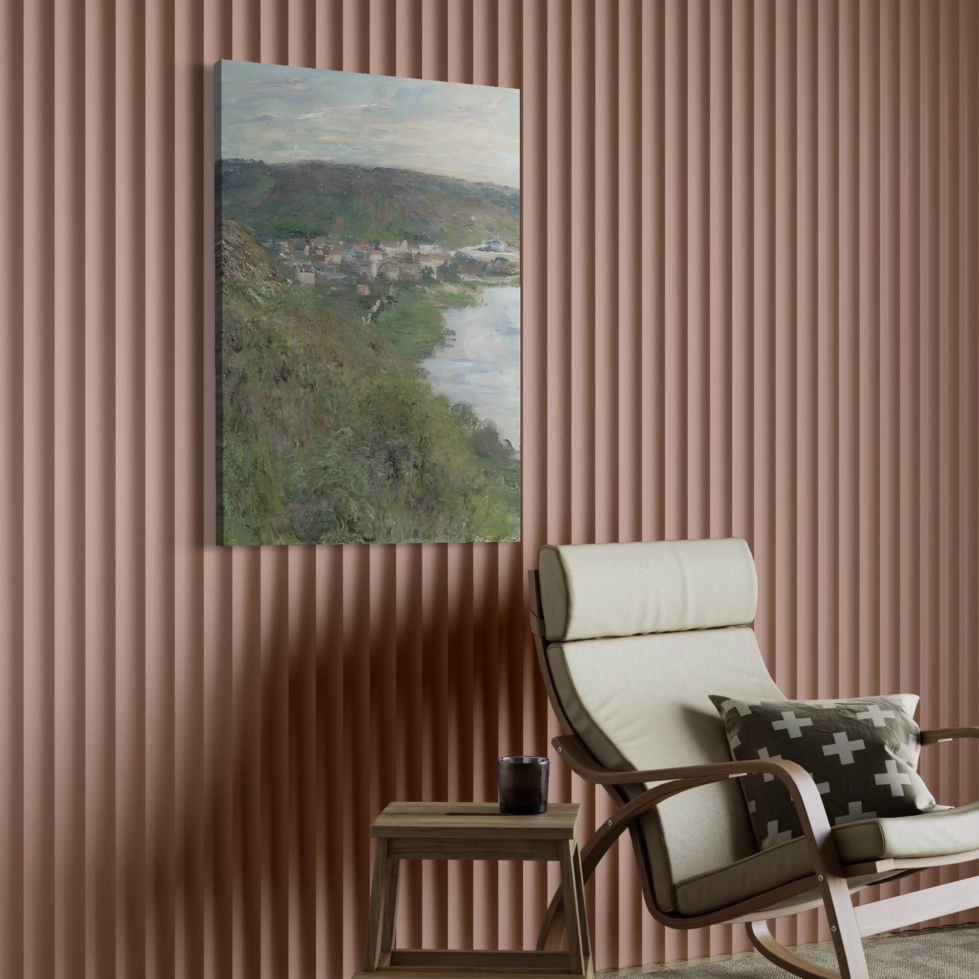 Tablou Canvas Premium LuxCanva® C1155, Wiew Of The Village By Monet , Culori, Sea, Travel, People, Living Room, Bar, Relaxare, Culori Vibrante