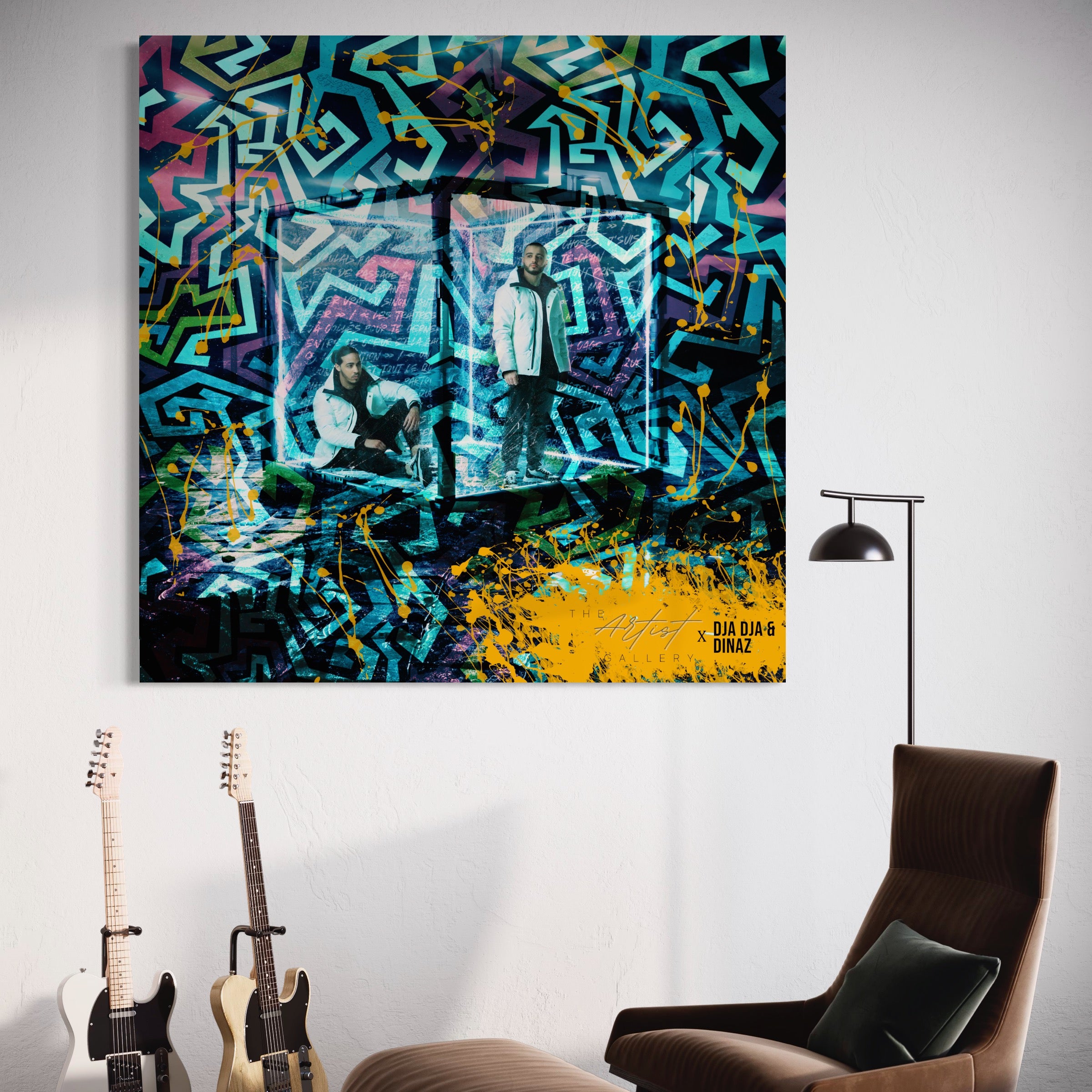 Tablou Canvas Premium LuxCanva® A1145, Djadja & Dinaz ,  Hip Hop, Muzica, Rapper, Culori Vibrante