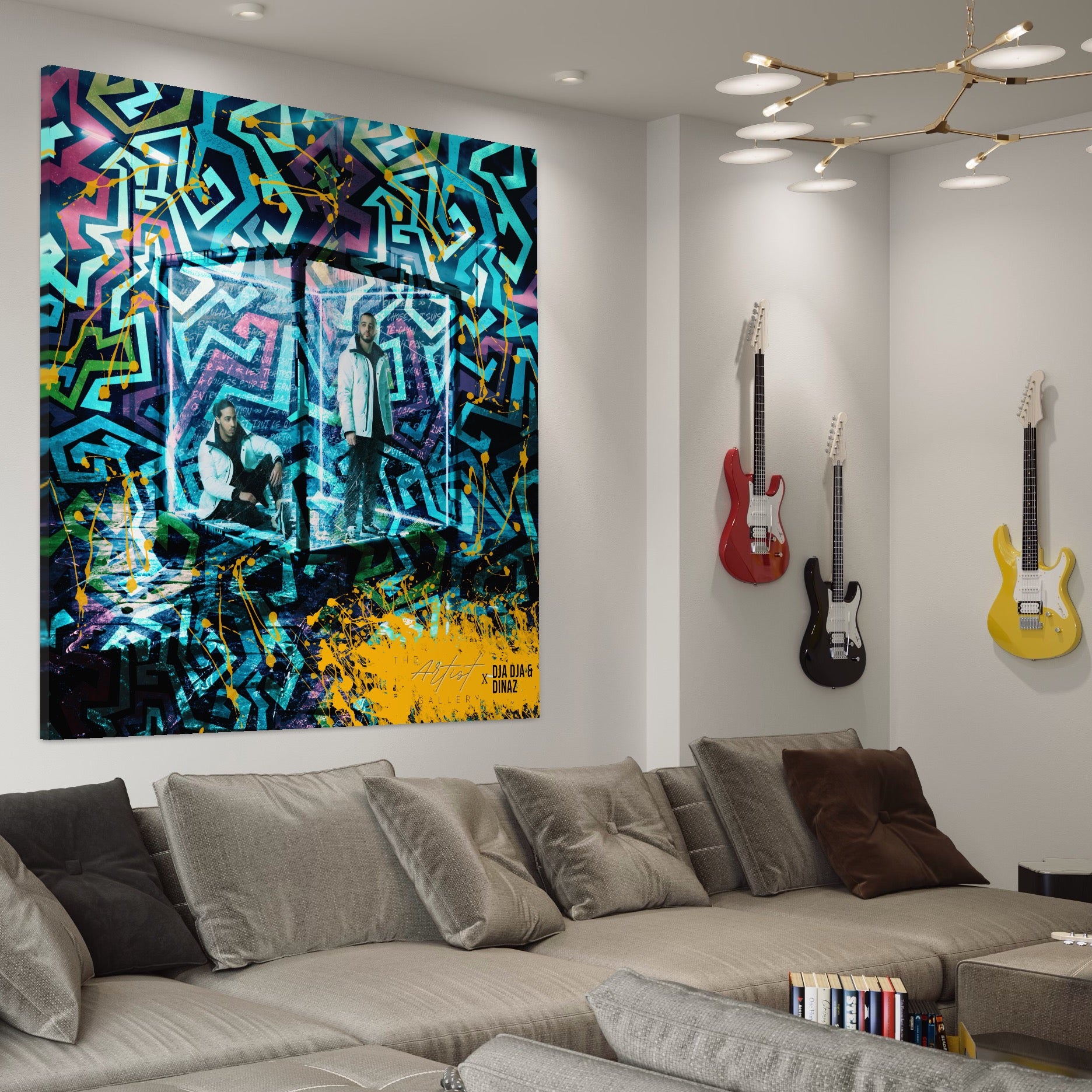 Tablou Canvas Premium LuxCanva® A1145, Djadja & Dinaz ,  Hip Hop, Muzica, Rapper, Culori Vibrante