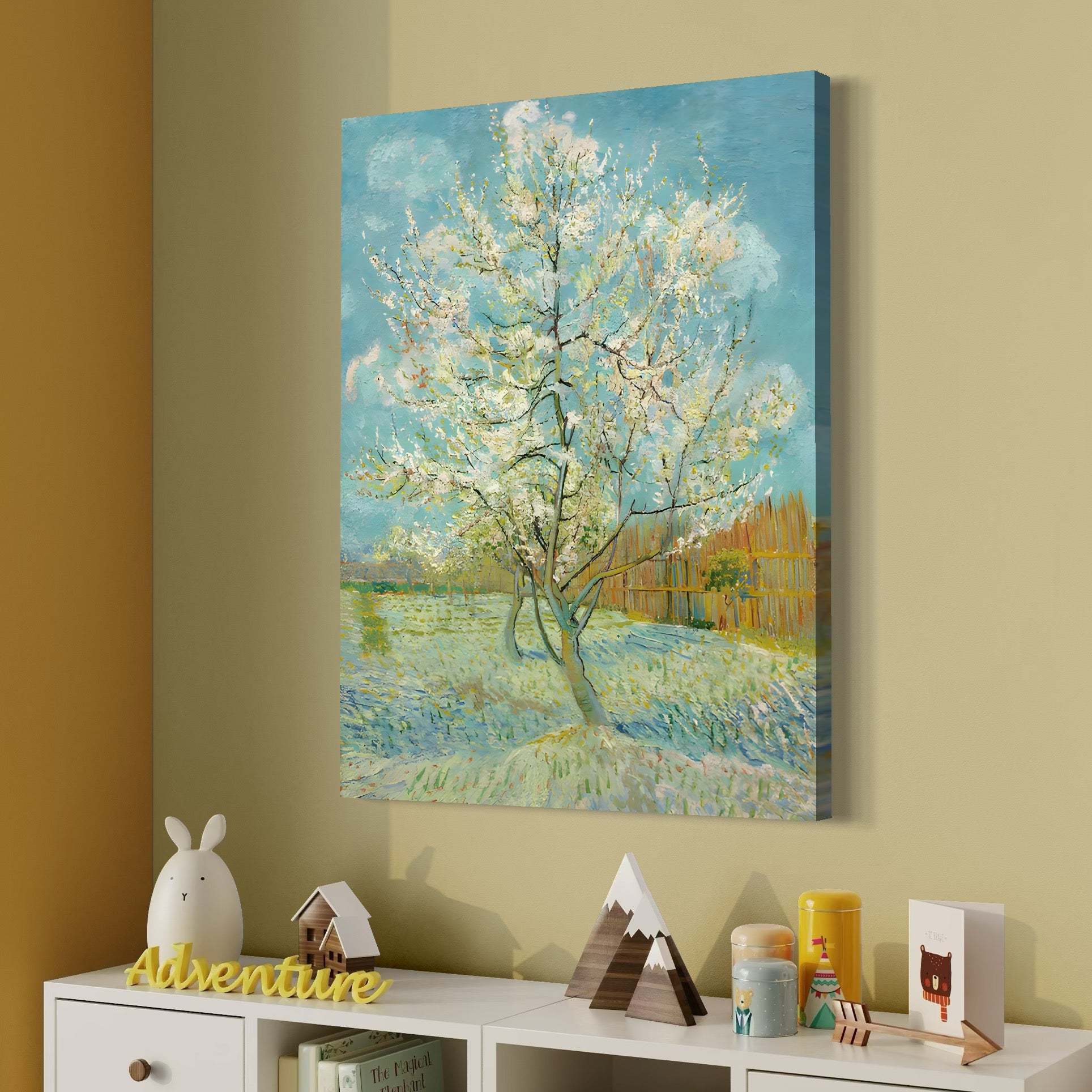 Tablou Canvas Premium LuxCanva® C1158, Copac Inflorit Primavara , Culori, Natura, Flori, Anotimp, Living Room, Relaxare, Culori Vibrante