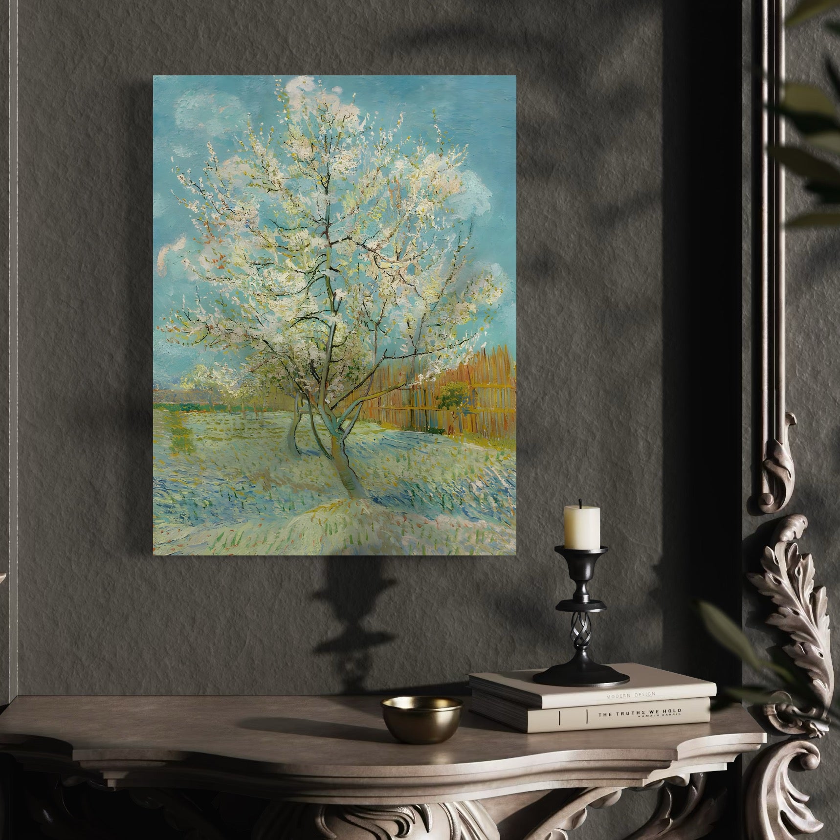 Tablou Canvas Premium LuxCanva® C1158, Copac Inflorit Primavara , Culori, Natura, Flori, Anotimp, Living Room, Relaxare, Culori Vibrante