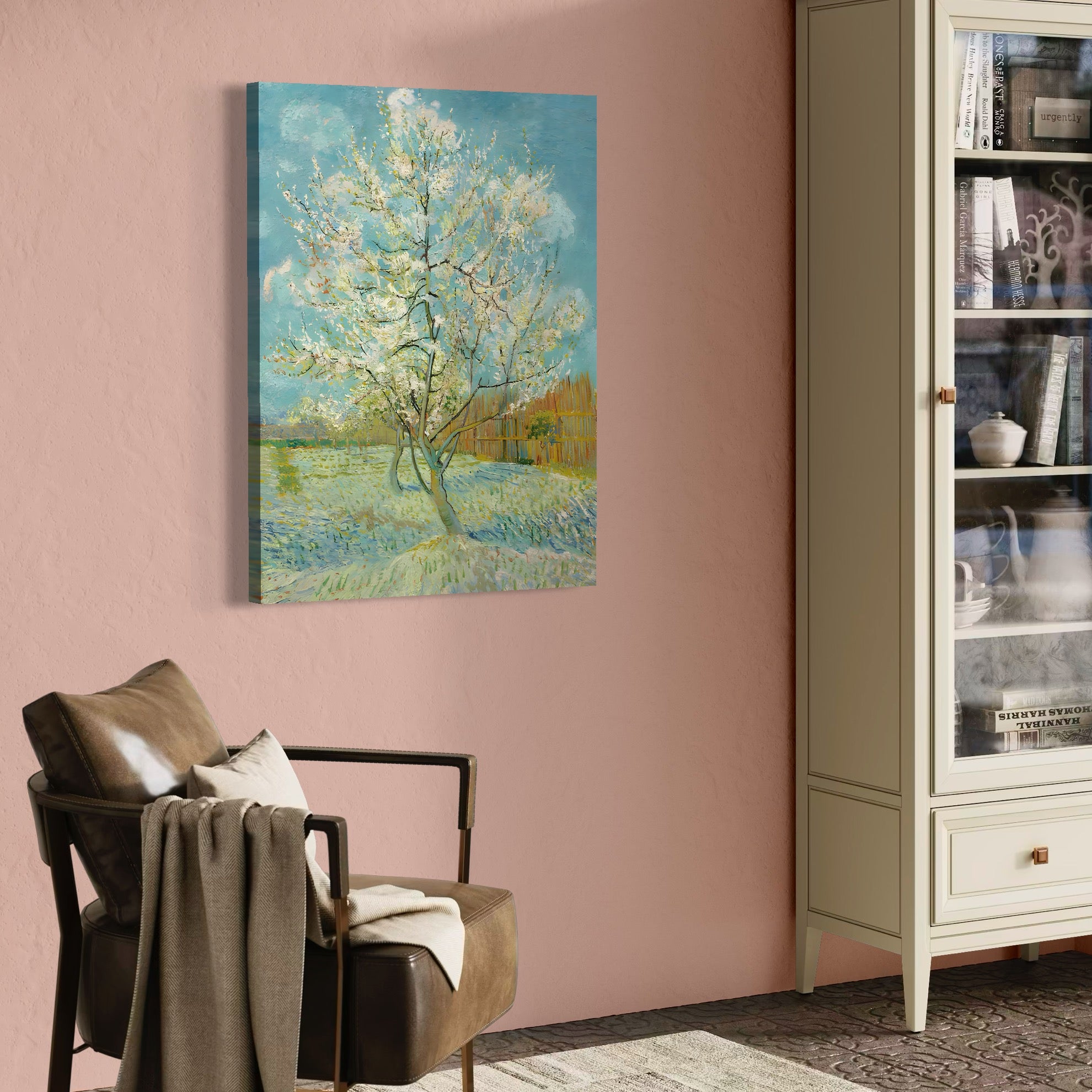 Tablou Canvas Premium LuxCanva® C1158, Copac Inflorit Primavara , Culori, Natura, Flori, Anotimp, Living Room, Relaxare, Culori Vibrante