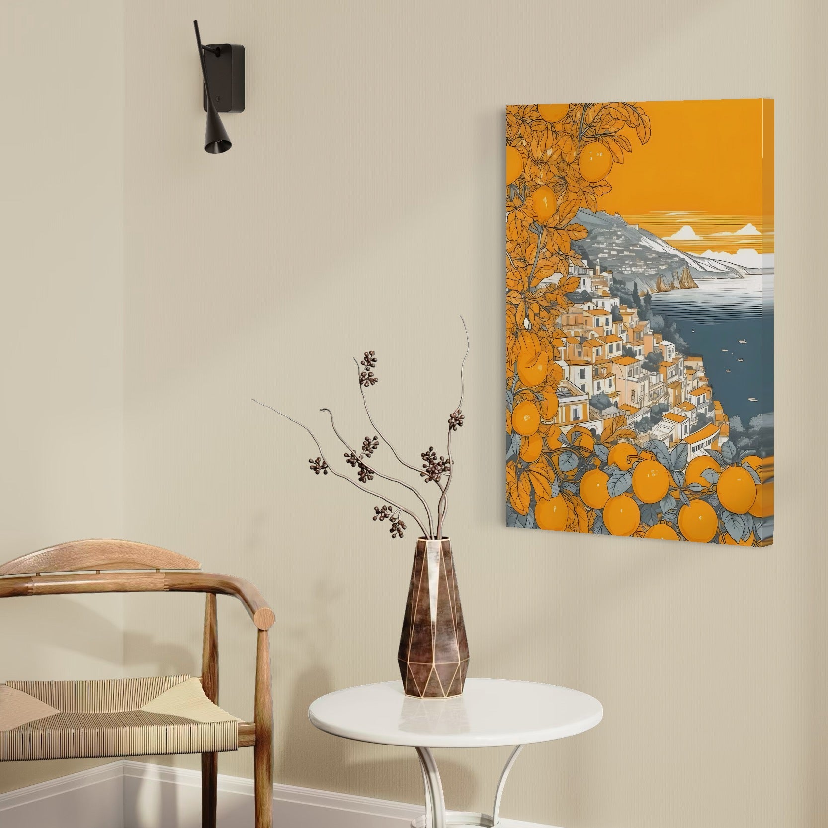 Tablou Canvas Premium LuxCanva® C1160, City By The Sea , Culori, Oras, Mare, Anotimp Living Room, Relaxare, Culori Vibrante