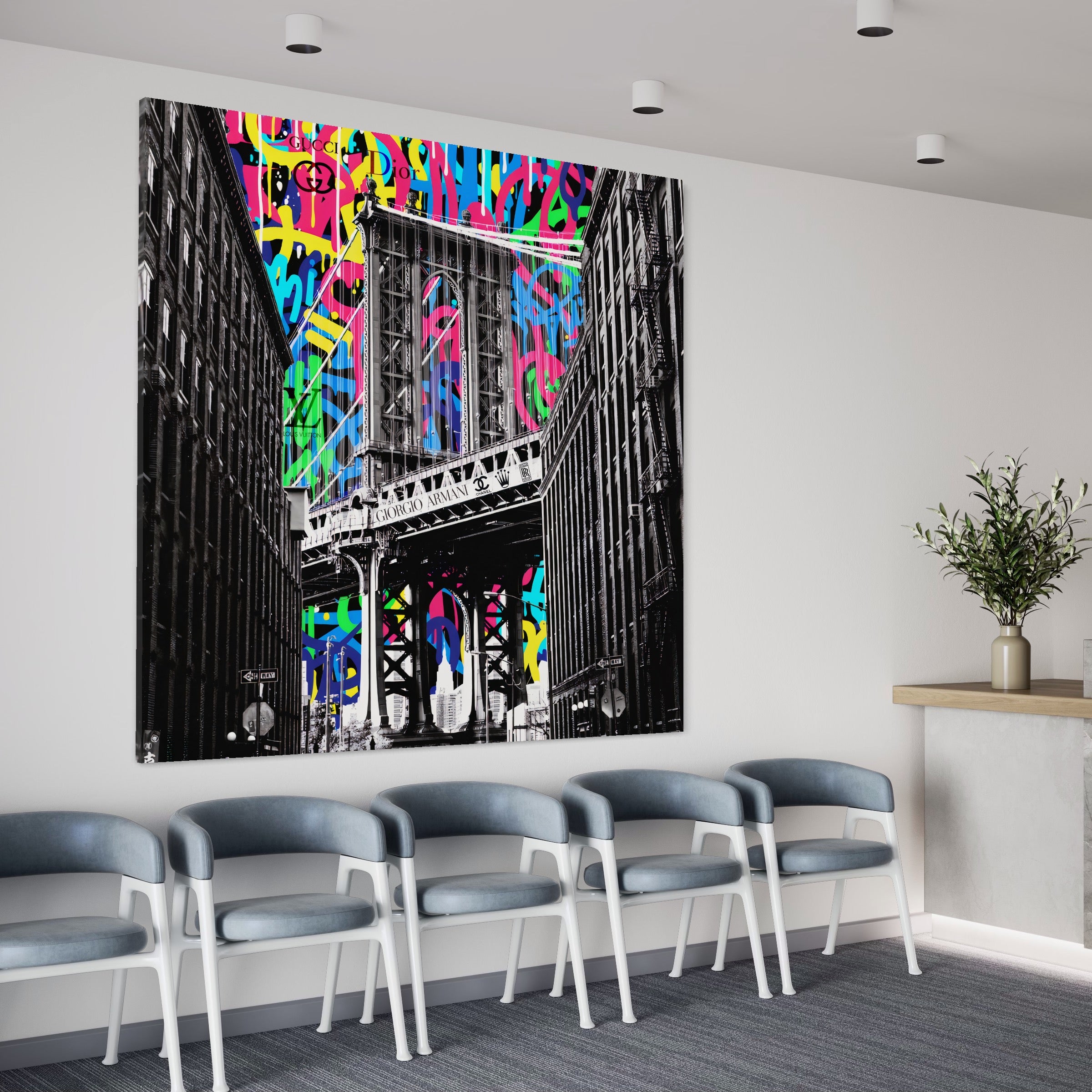 Tablou Canvas Premium LuxCanva® A1138, Brands Bridge , Pod, Turn, MultiBrands, Color, Culori Vibrante