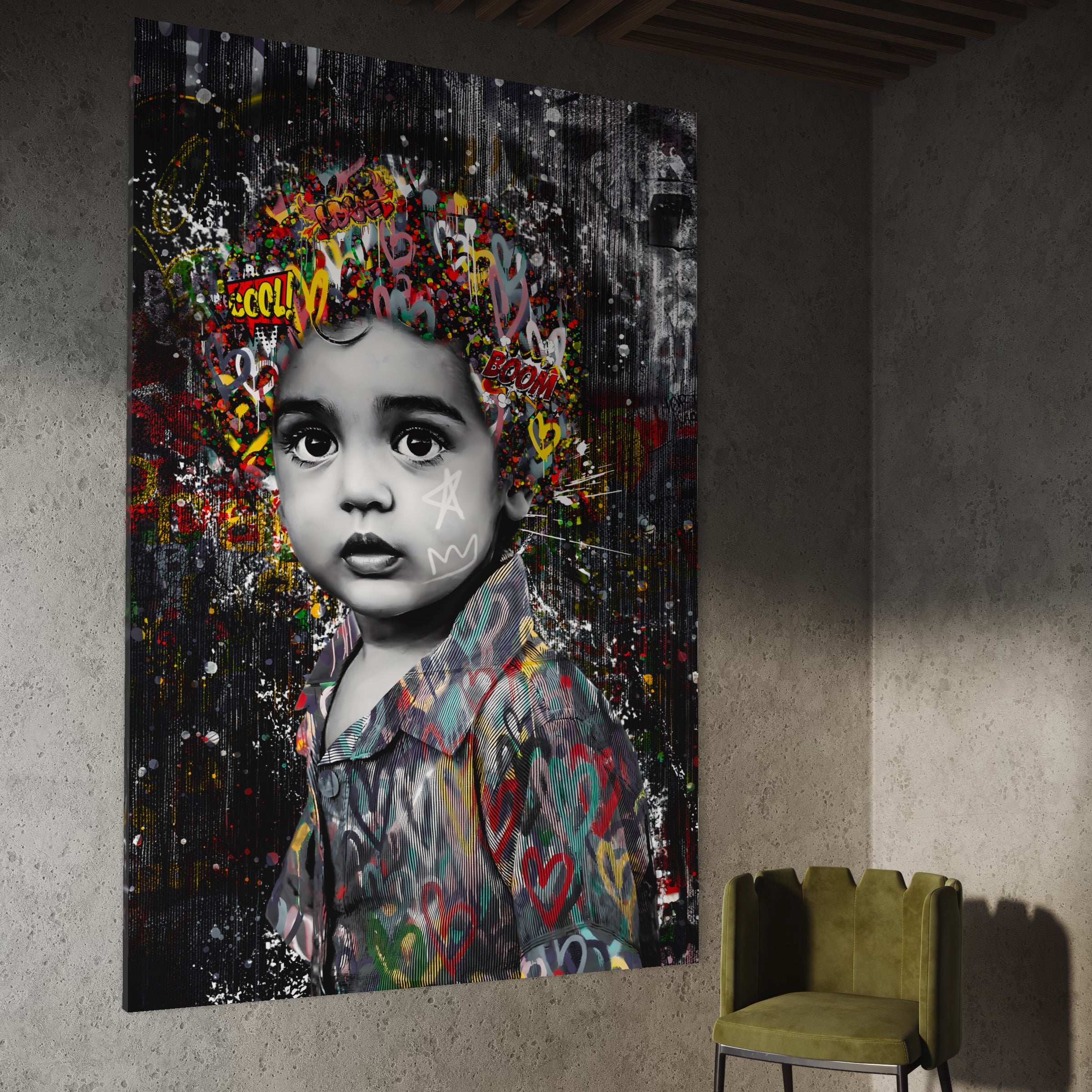 Tablou Canvas Premium LuxCanva® A1137, Color Baby , Copil, Par Coloar, Baby Cool, Culori Vibrante