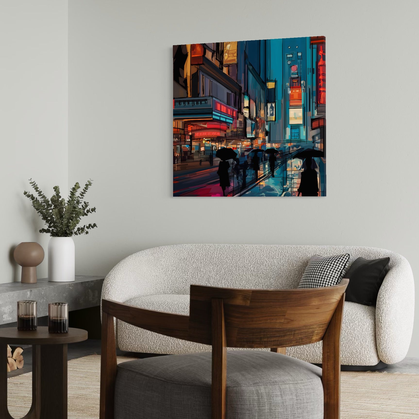 Tablou Canvas Premium, LuxCanva® C1162 People Going To Cinema , Downtown, Nightlife, Living Room, Culori Vibrante