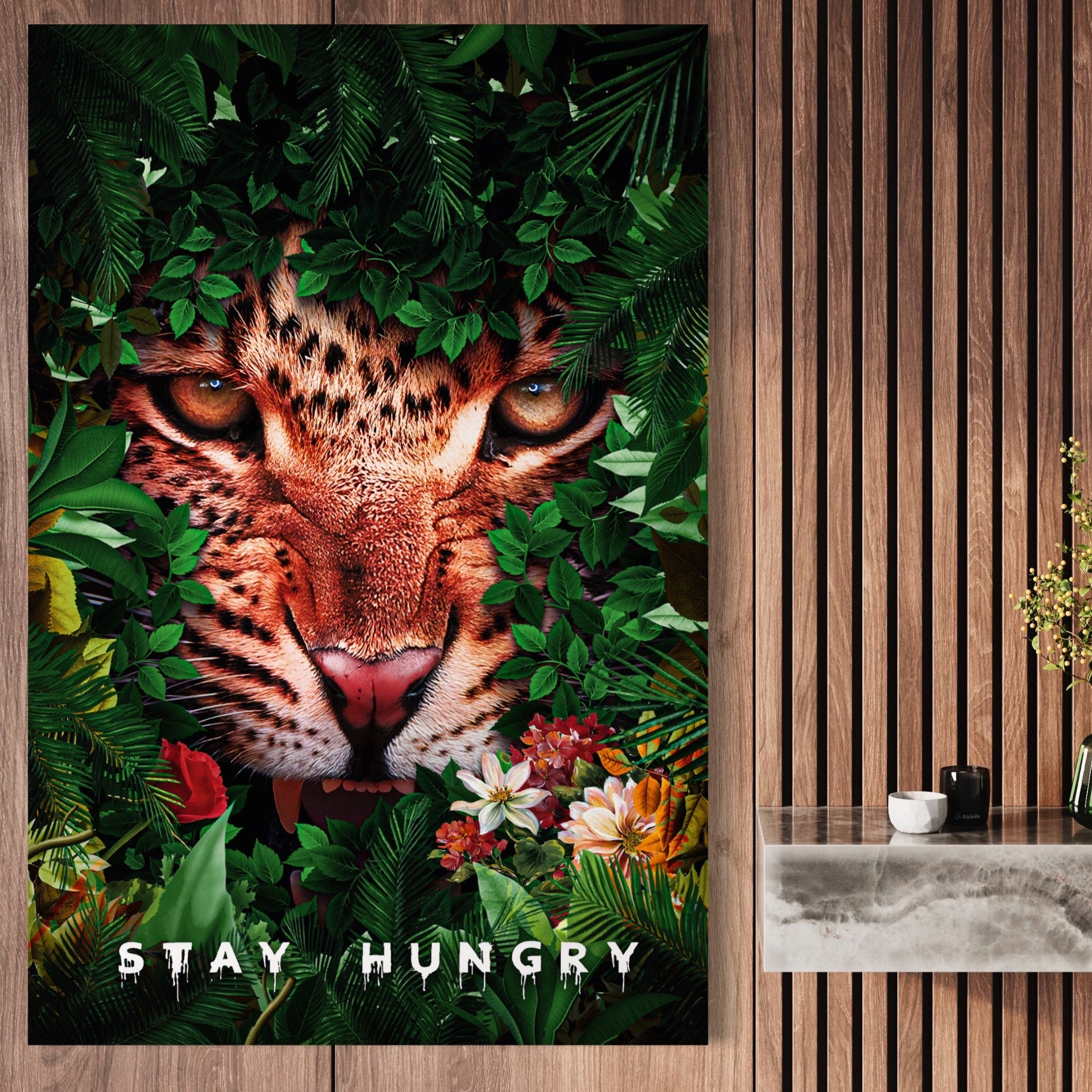 Tablou Canvas Premium LuxCanva® A1131, Hungry Tiger ,  Tigru, Jungla, Motivational, Culori Vibrante
