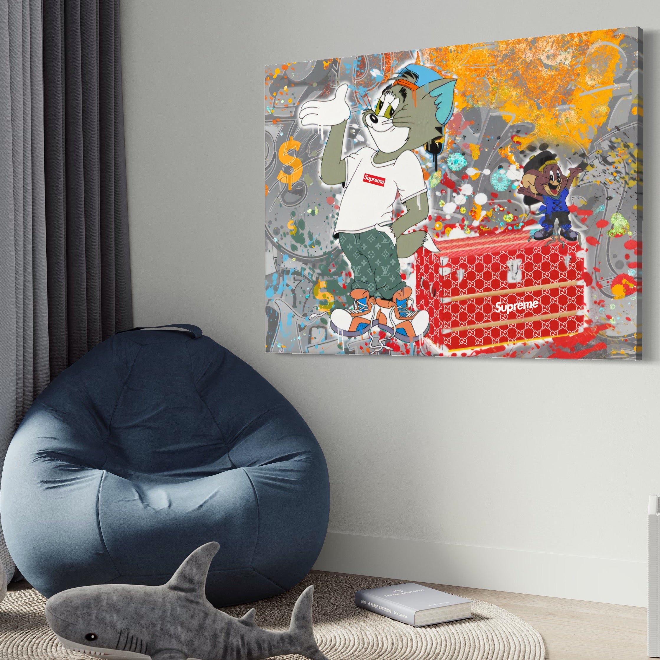 Tablou Canvas Premium LuxCanva® A1128, Tom And Jerry , Moda, Luxury Brands, Desene Animate, Culori Vibrante