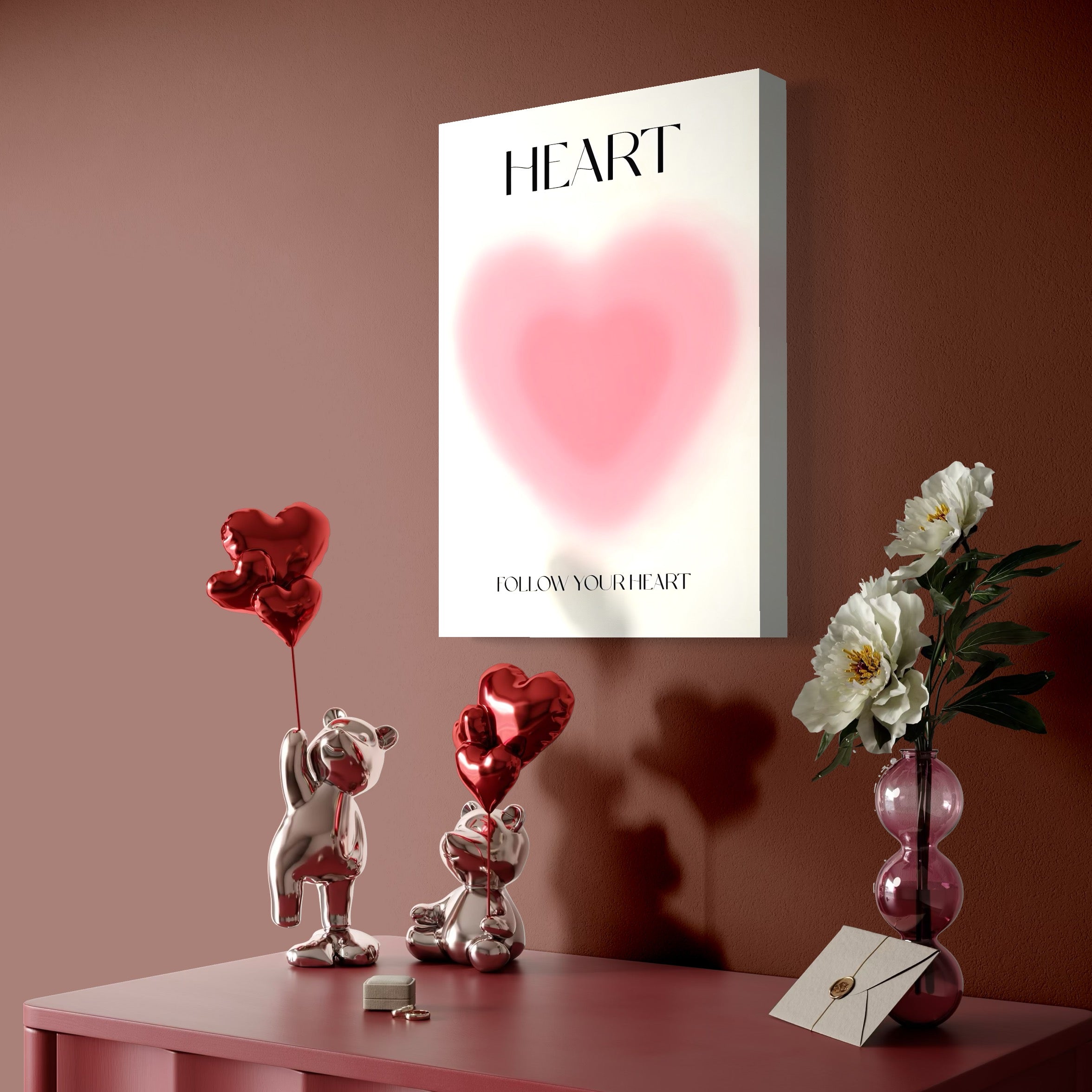 Tablou Canvas Premium LuxCanva® C1166, Express Your Feelings , Culori, Love, Heart, Motivational, Bedroom, Kids Room, Relaxare, Culori Vibrante