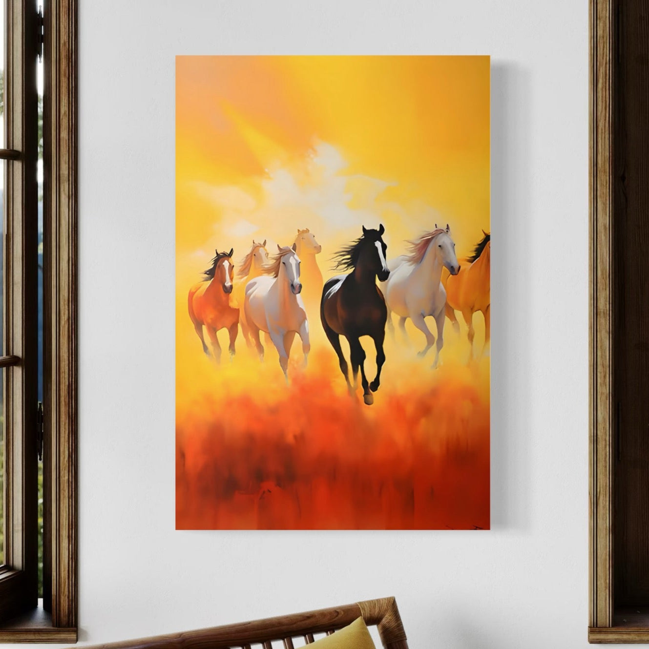 Tablou Canvas Premium LuxCanva® C1170, Wild And Free Horses , Culori, Nature, Animals, Freedom, Living Room, Children's Room, Relaxare, Culori Vibrante