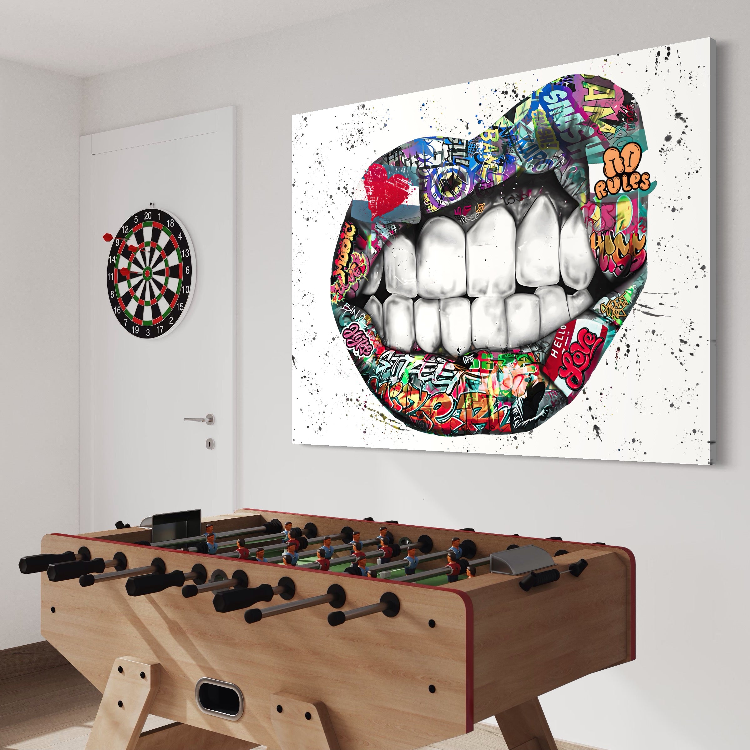 Tablou Canvas Premium LuxCanva® A1120, Lips Graffiti , Street Art, Buze, Colorat, Abstract, Culori Vibrante