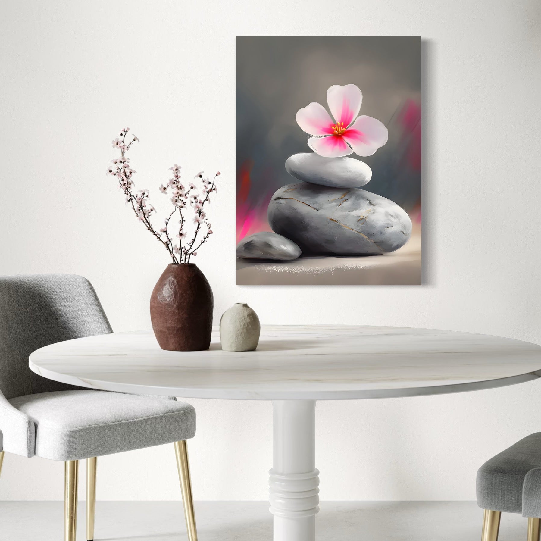 Tablou Canvas Premium LuxCanva® C1773, Flower On The Rock ,  Arta, Floare De Colt, Natura, Living Room, Bedroom, Culori Vibrante