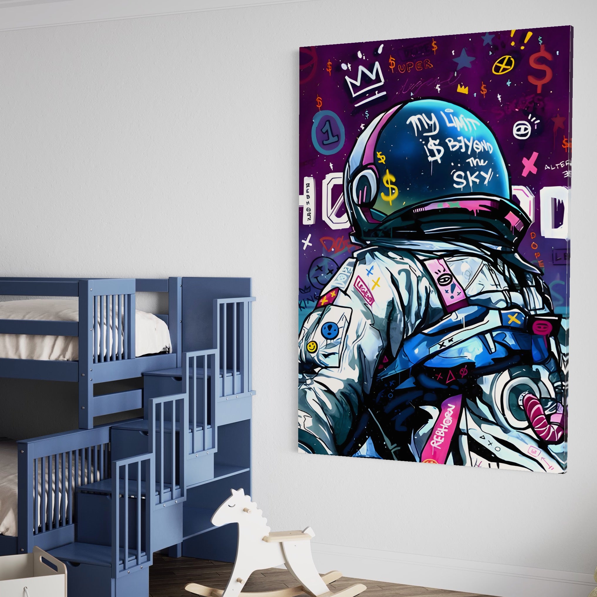 Tablou Canvas Premium LuxCanva® A1119, Astronaut , Cosmonaut, Spatiu, Motivational, Culori Vibrante