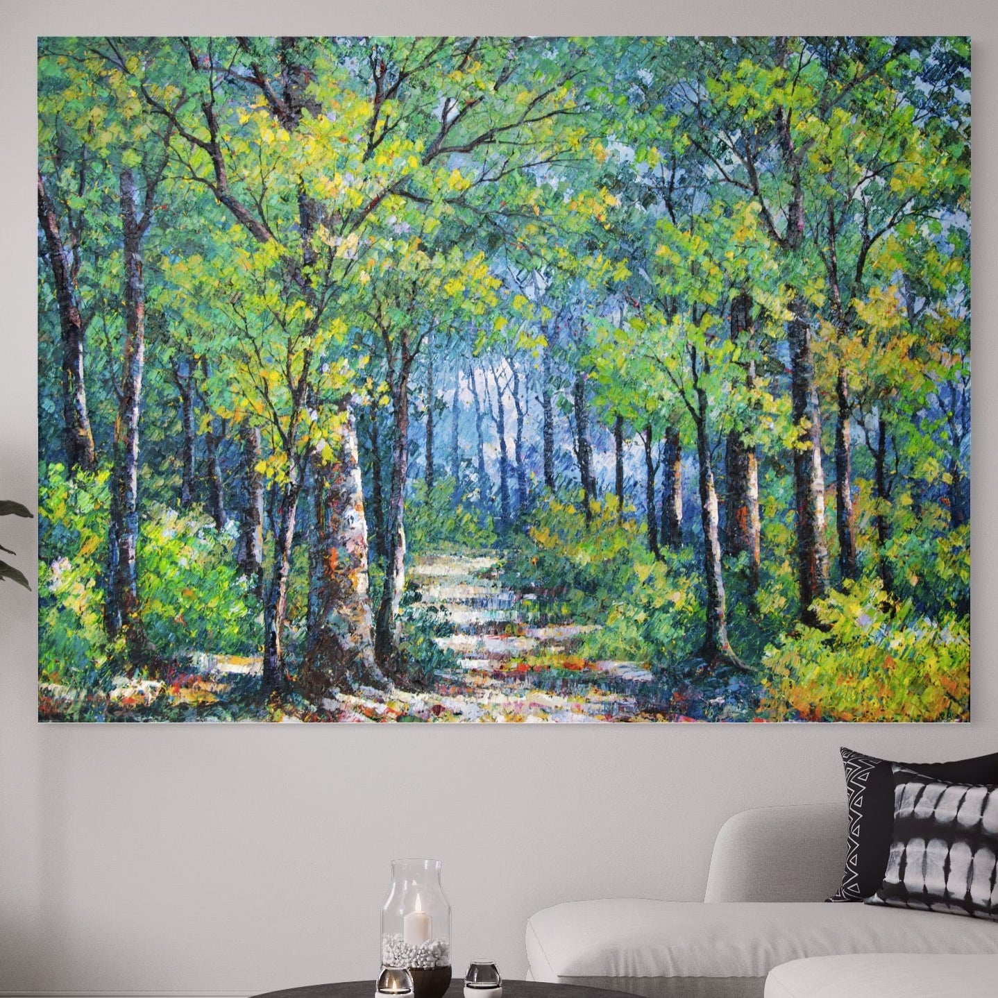 Tablou Canvas Premium LuxCanva® A1115, Linistea Padurii , Peisaj, Verde, Natura, Culori Vibrante