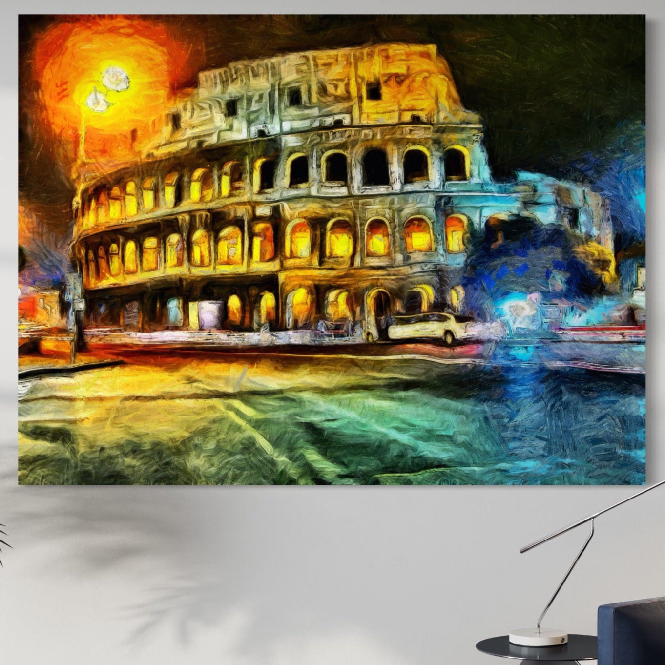 Tablou Canvas Premium LuxCanva® A1113, Colosseum , Roma, Monument Istoric, Amfiteatru, Culori Vibrante